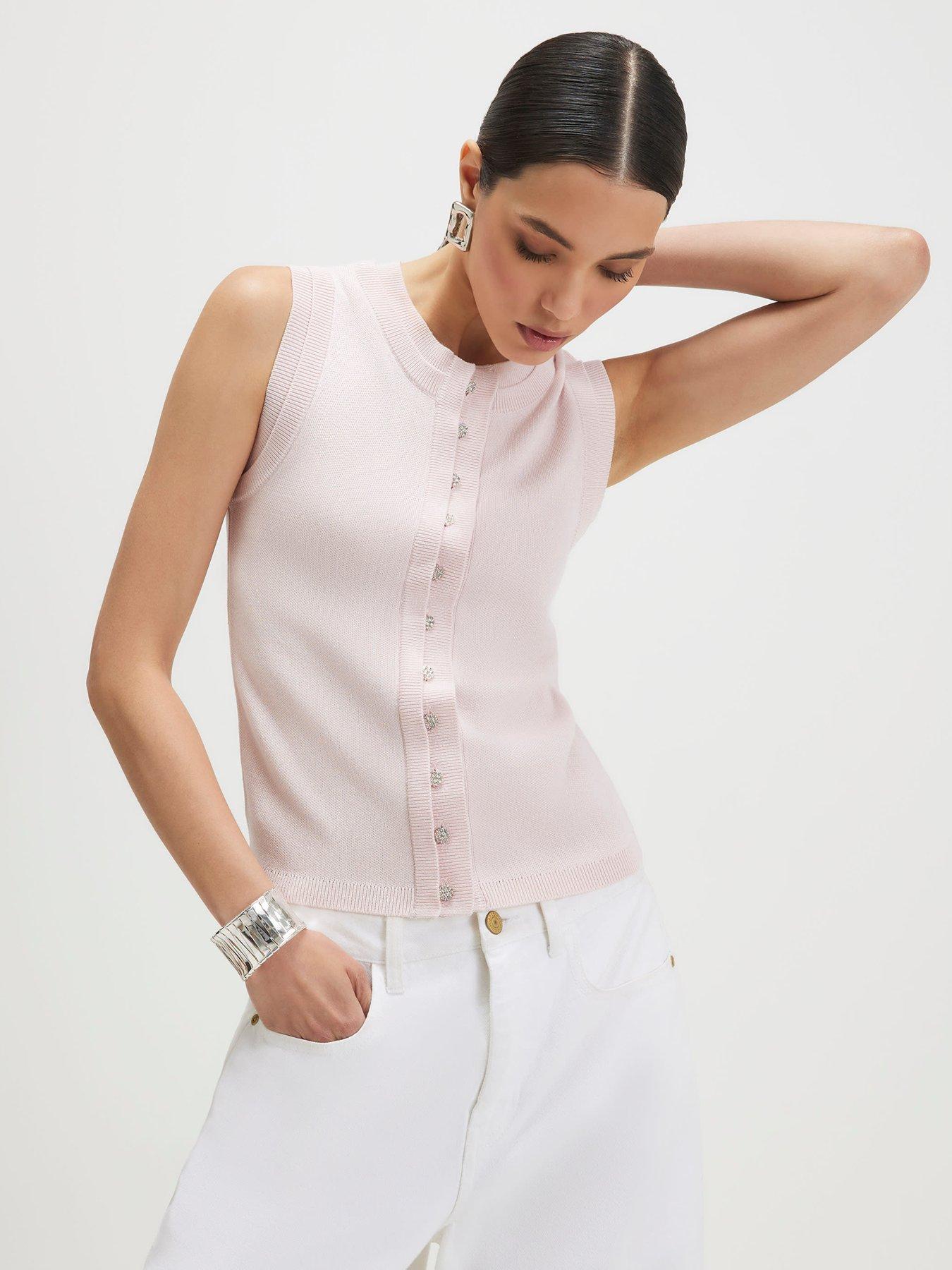 River Island Double Layer Linen Vest - Pink