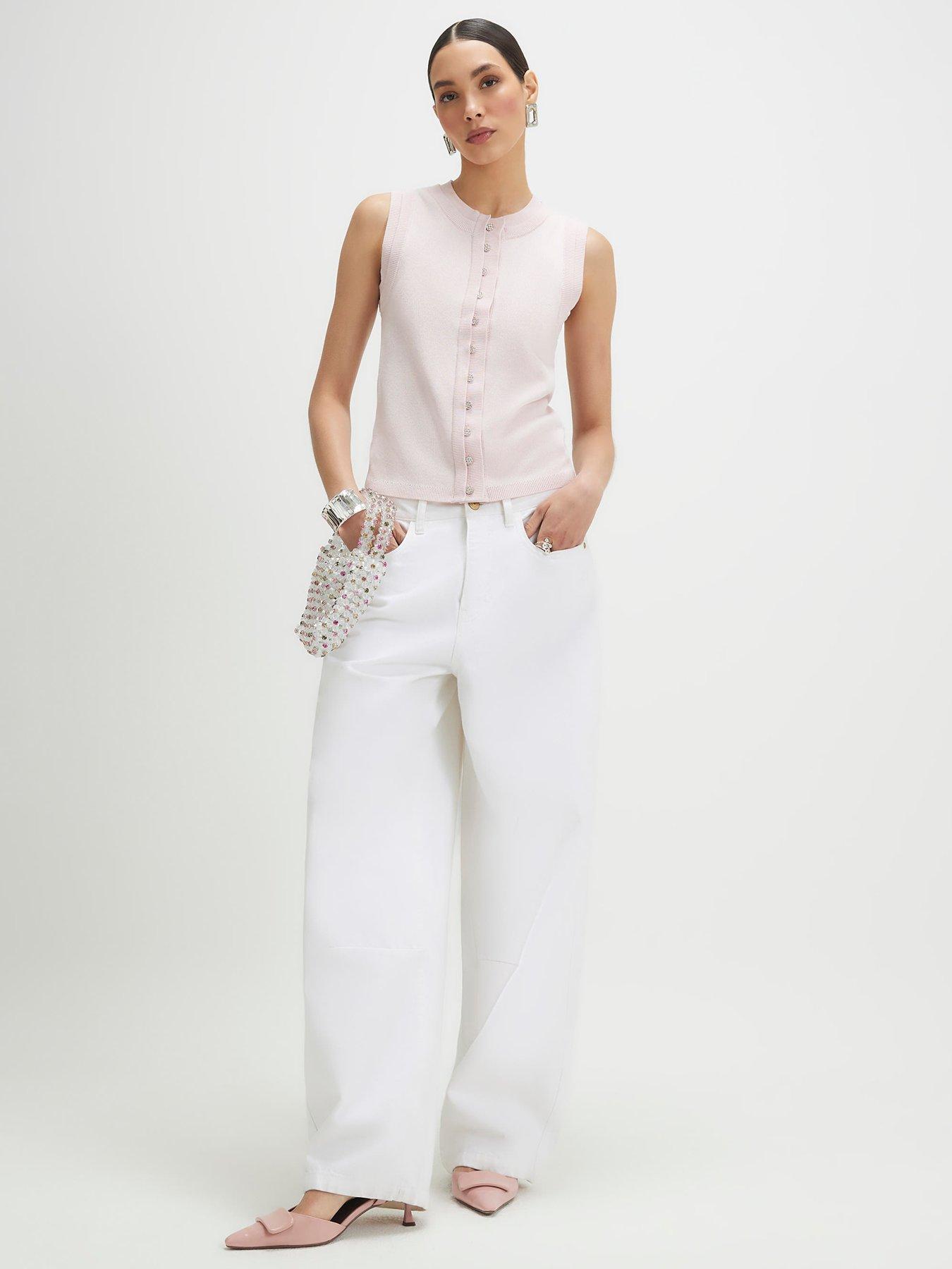 Image 3 of 6 of River Island Double Layer Linen Vest - Pink