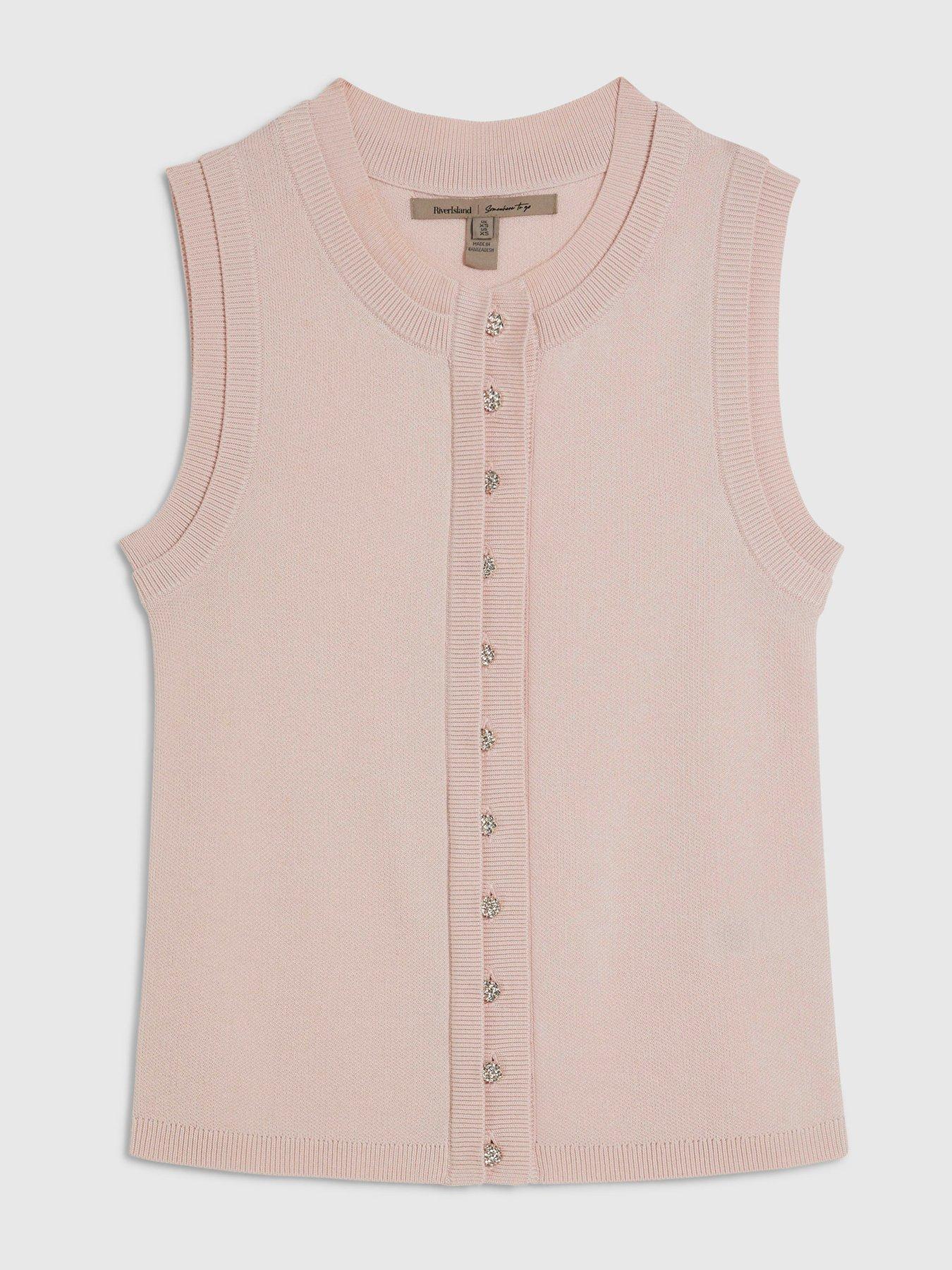 Image 5 of 6 of River Island Double Layer Linen Vest - Pink