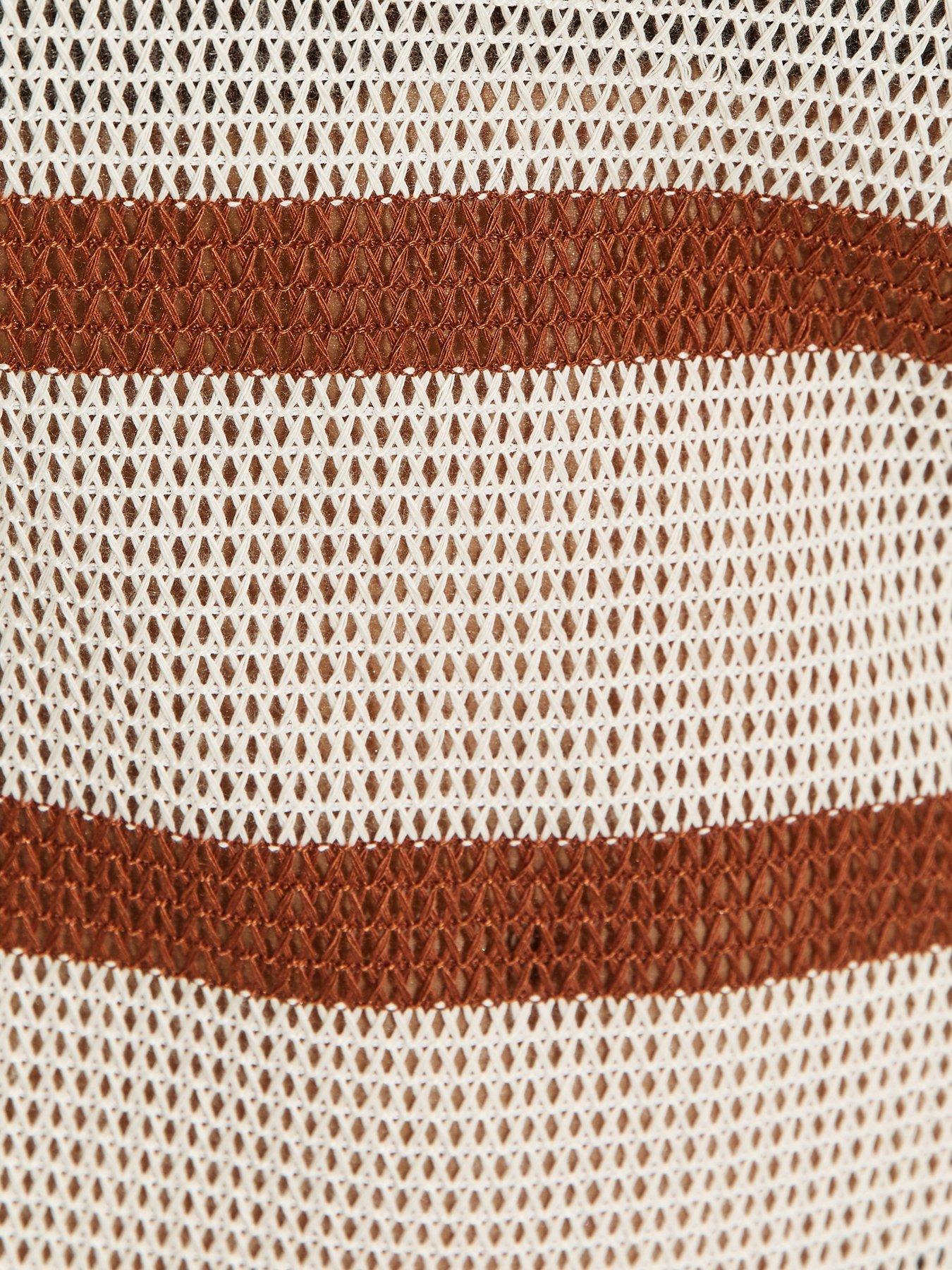 Image 5 of 5 of New Look Scoop Back Crochet Kaftan - Brown