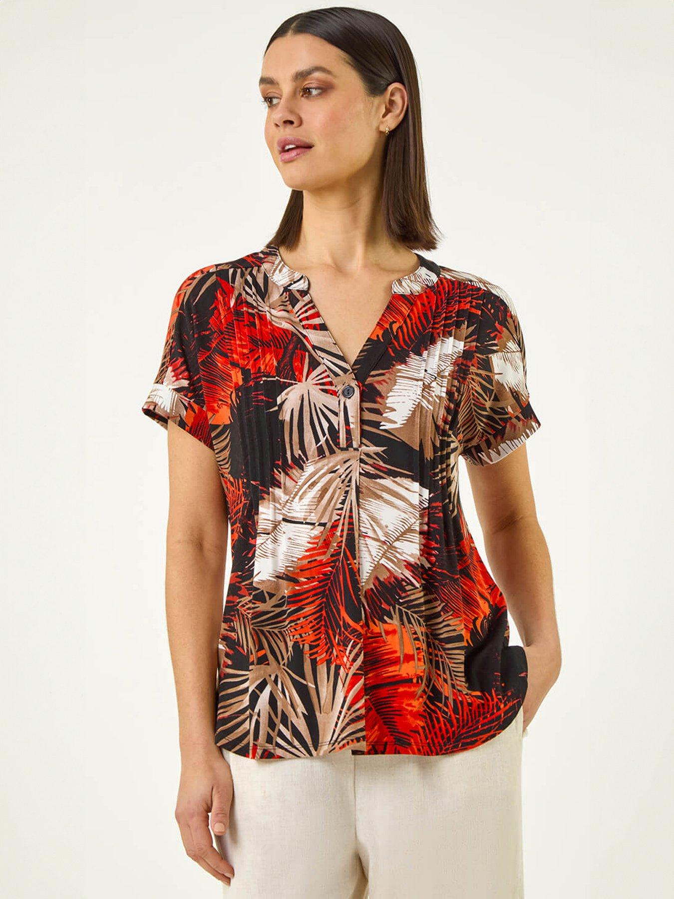 Roman Leaf Pintuck Top