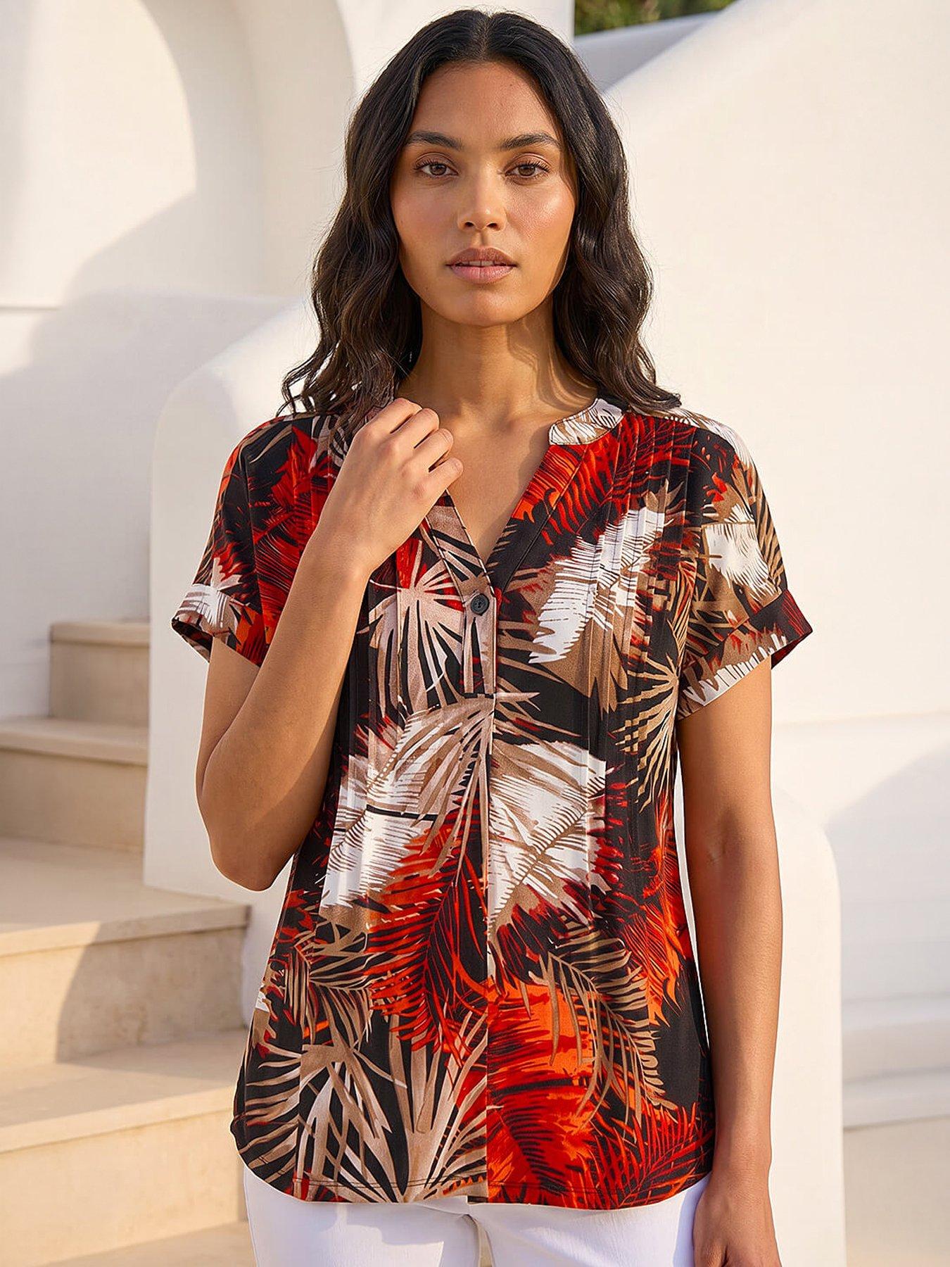 Roman Leaf Pintuck Top