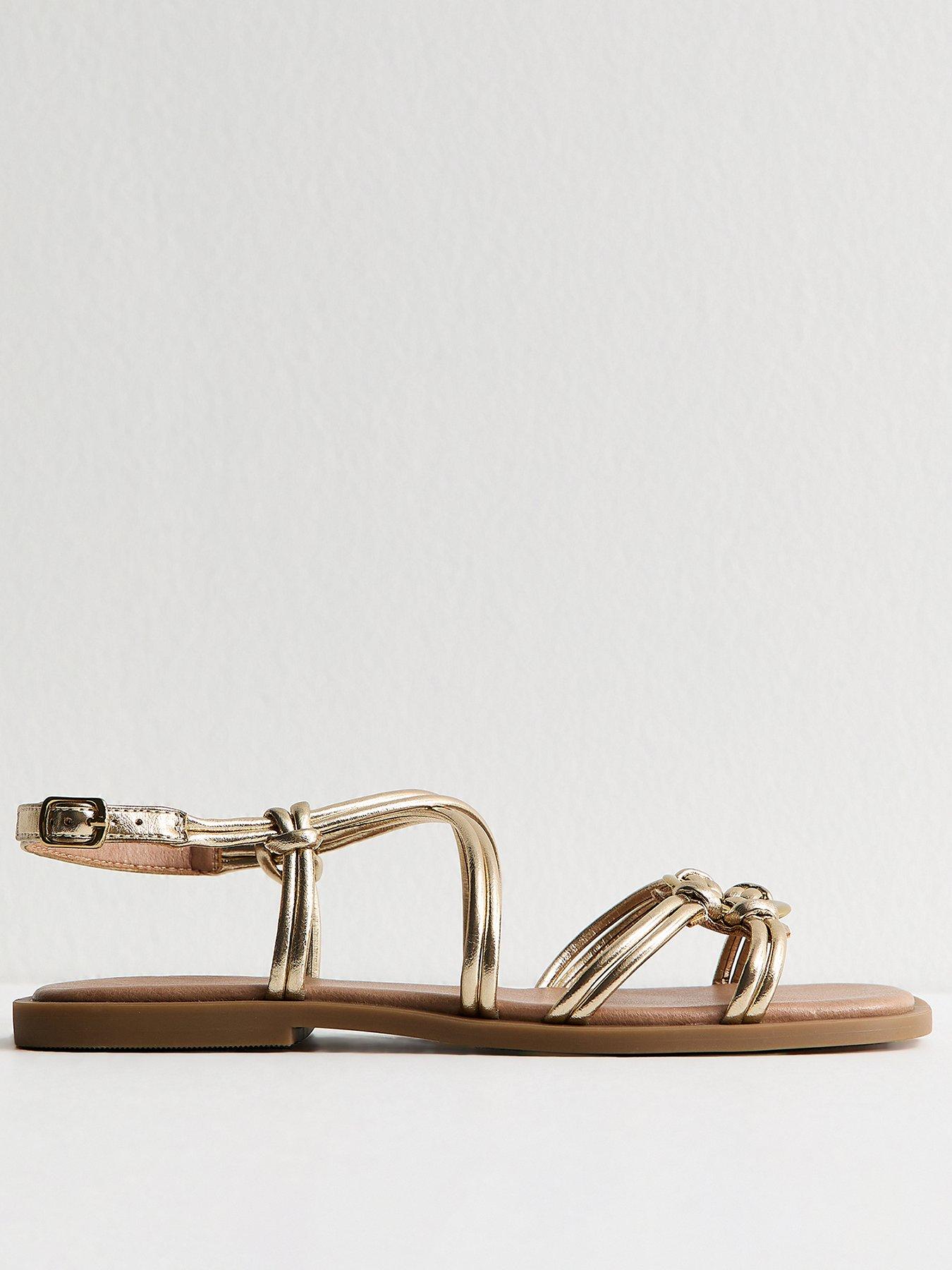 Image 2 of 5 of New Look Tone Multistrap Sandals - Gold