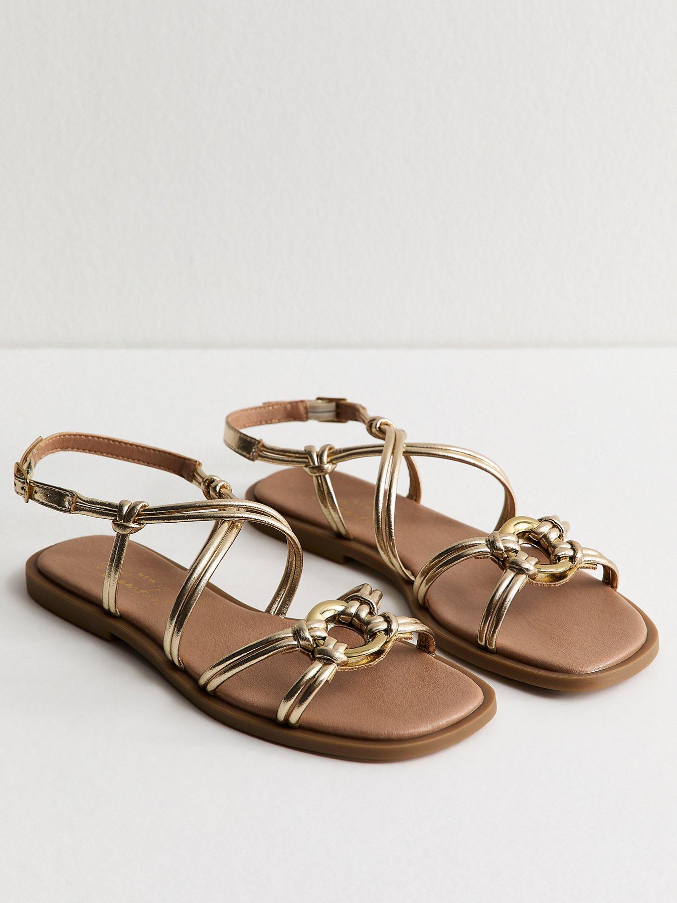 Image 3 of 5 of New Look Tone Multistrap Sandals - Gold