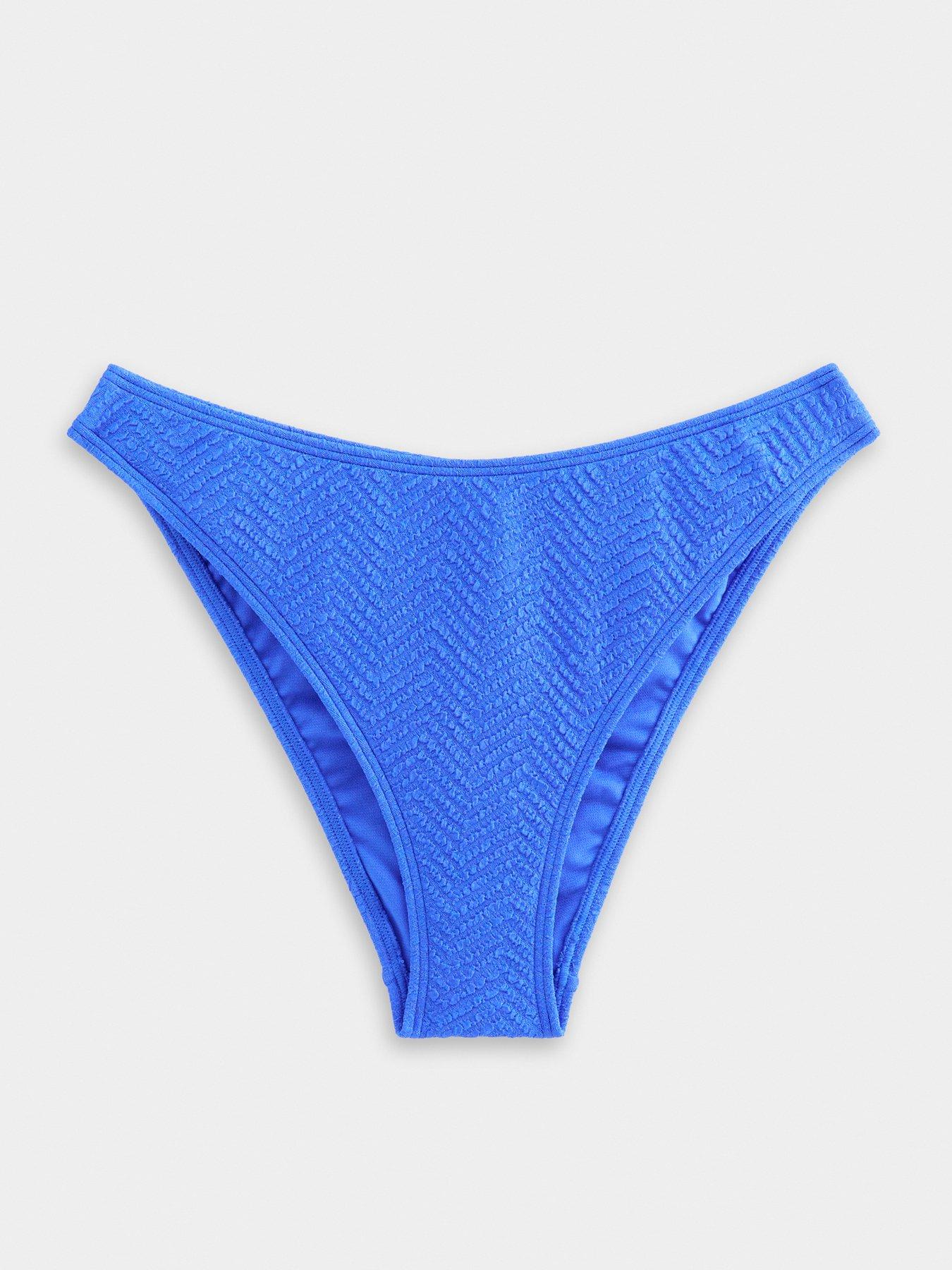 Image 6 of 6 of New Look Textured Hipster Bikini Briefs - Blue