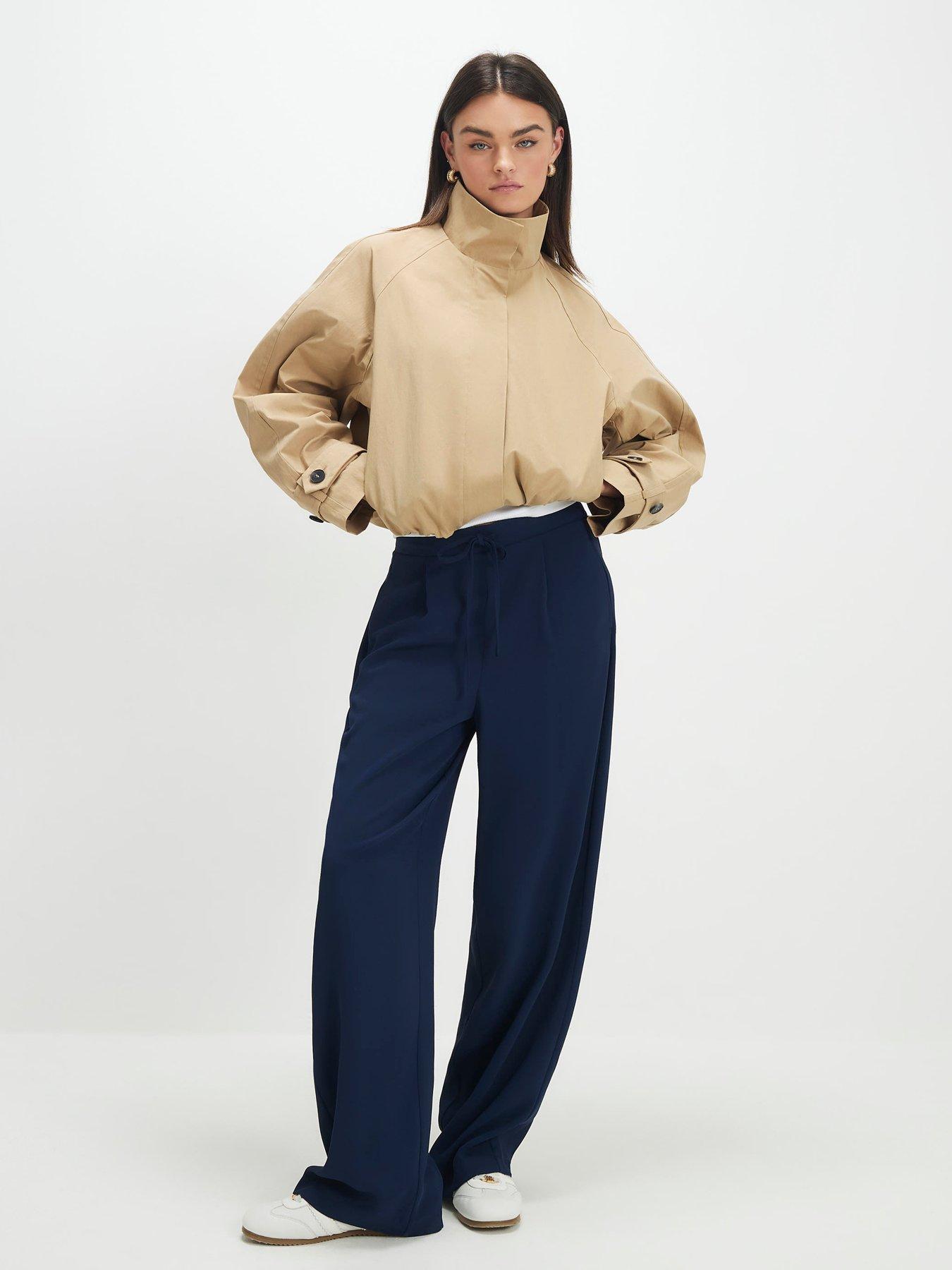 River Island Tailored Elasticated Jogger Trousers - Navy