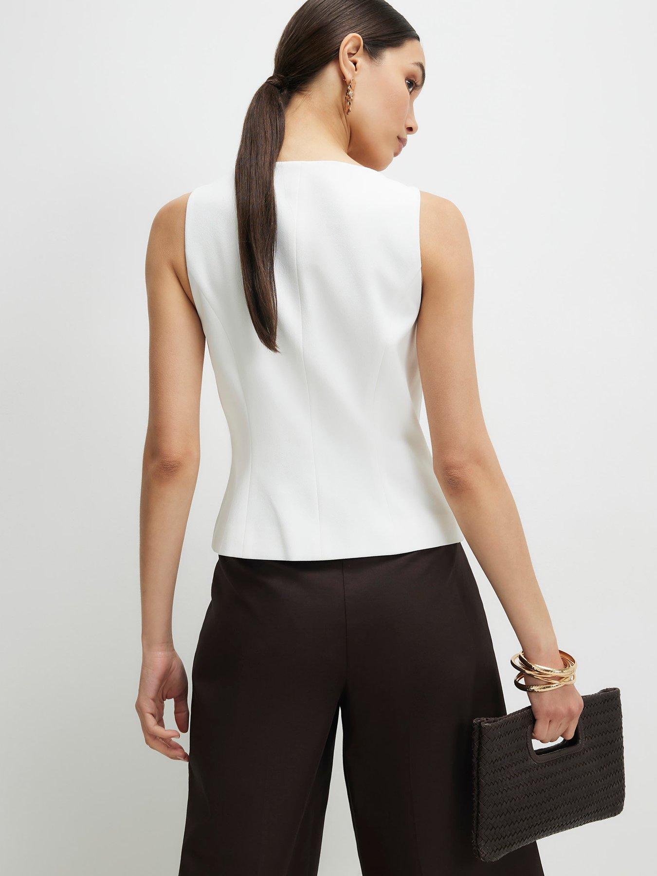 Image 2 of 4 of River Island Easy Epp Waistcoat - White