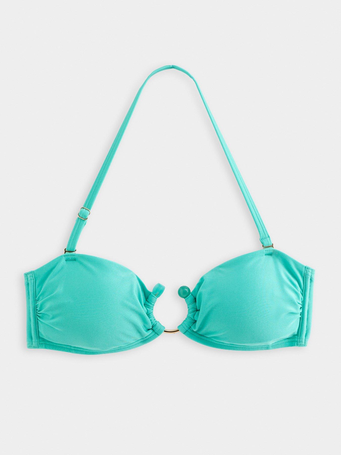 Image 5 of 5 of New Look Ring Bandeau Bikini Top - Turquoise