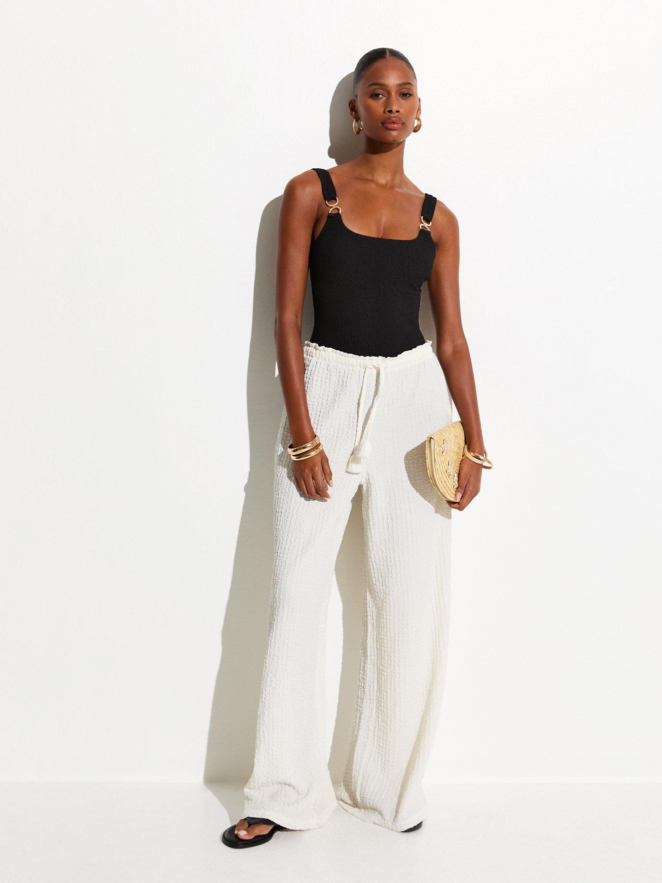  image of new-look-tummy-control-double-ring-trim-swimsuit-black