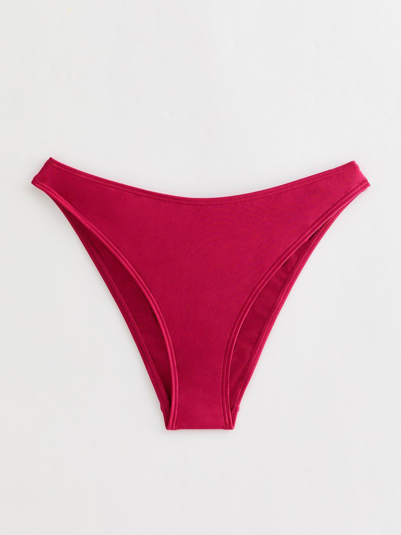 Image 5 of 6 of New Look High Leg Hipster Bikini Bottoms - Dark Pink