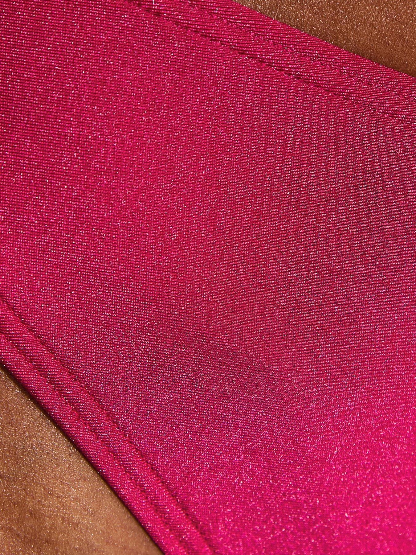 Image 6 of 6 of New Look High Leg Hipster Bikini Bottoms - Dark Pink