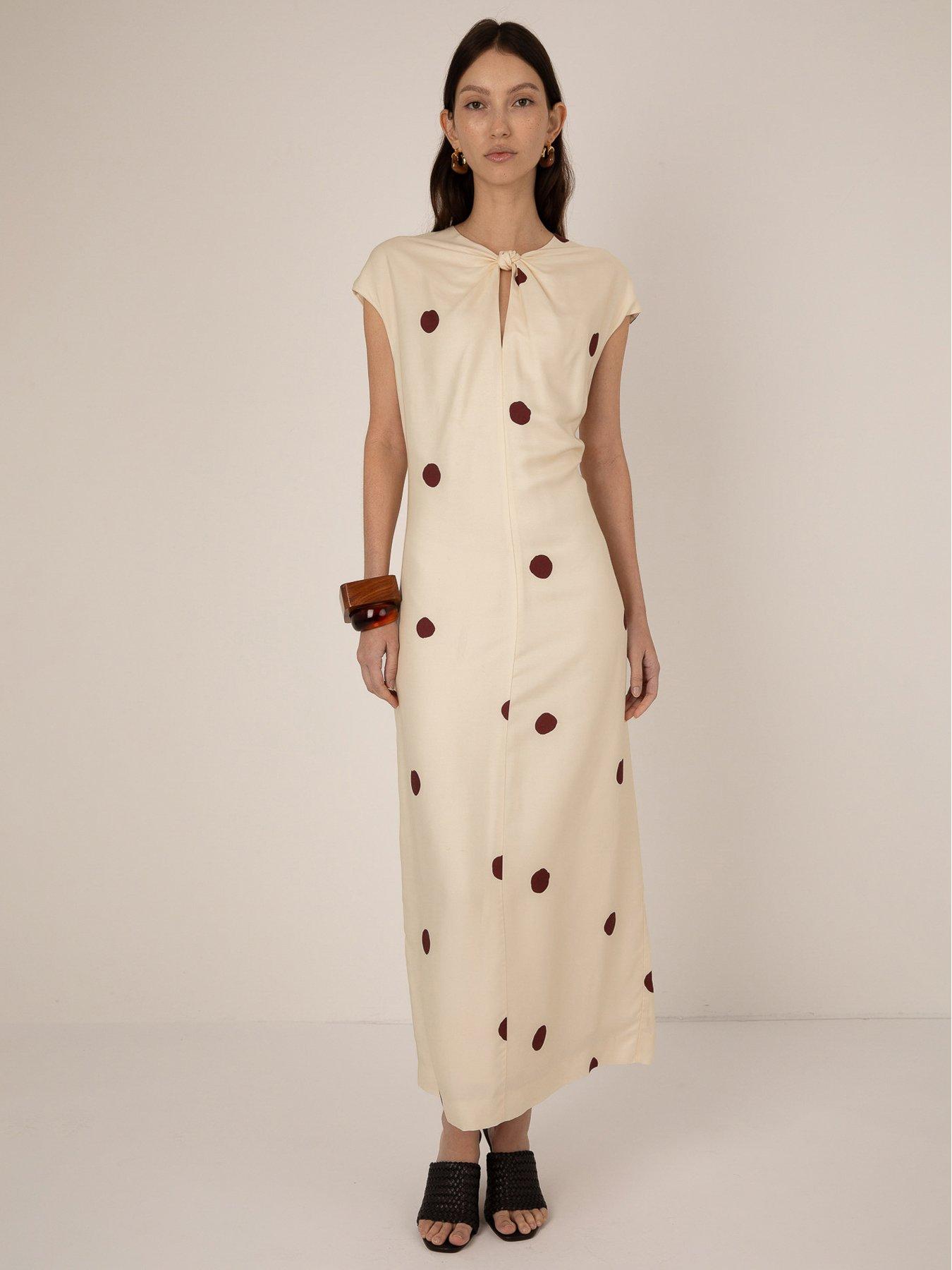 Vi.ve.re Riva Spot Dress - Cream