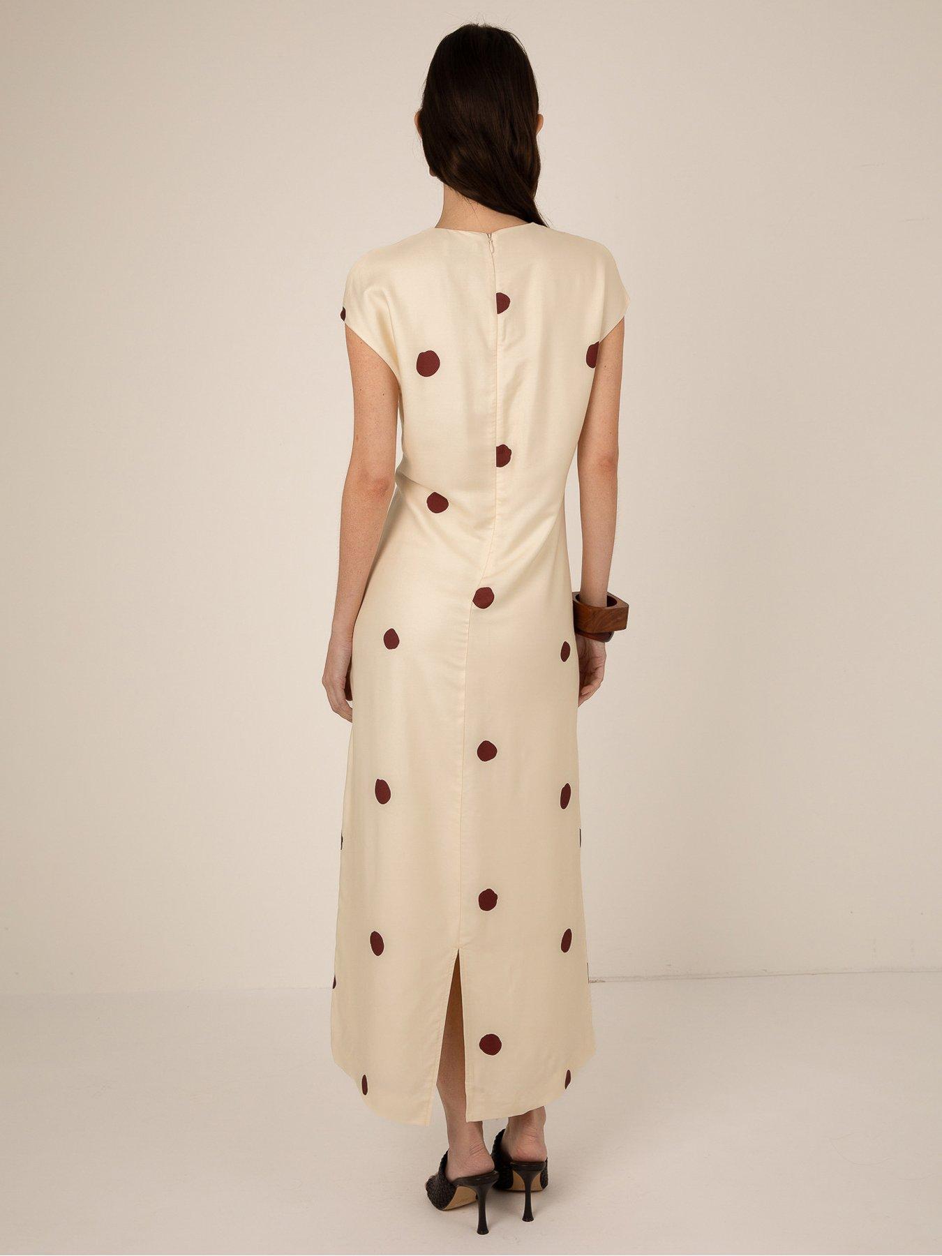 image of vivere-riva-spot-dress-cream