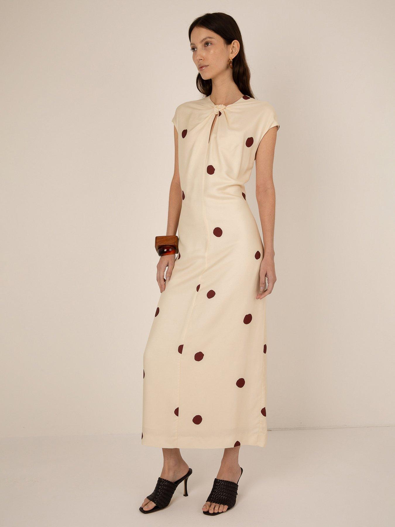  image of vivere-riva-spot-dress-cream