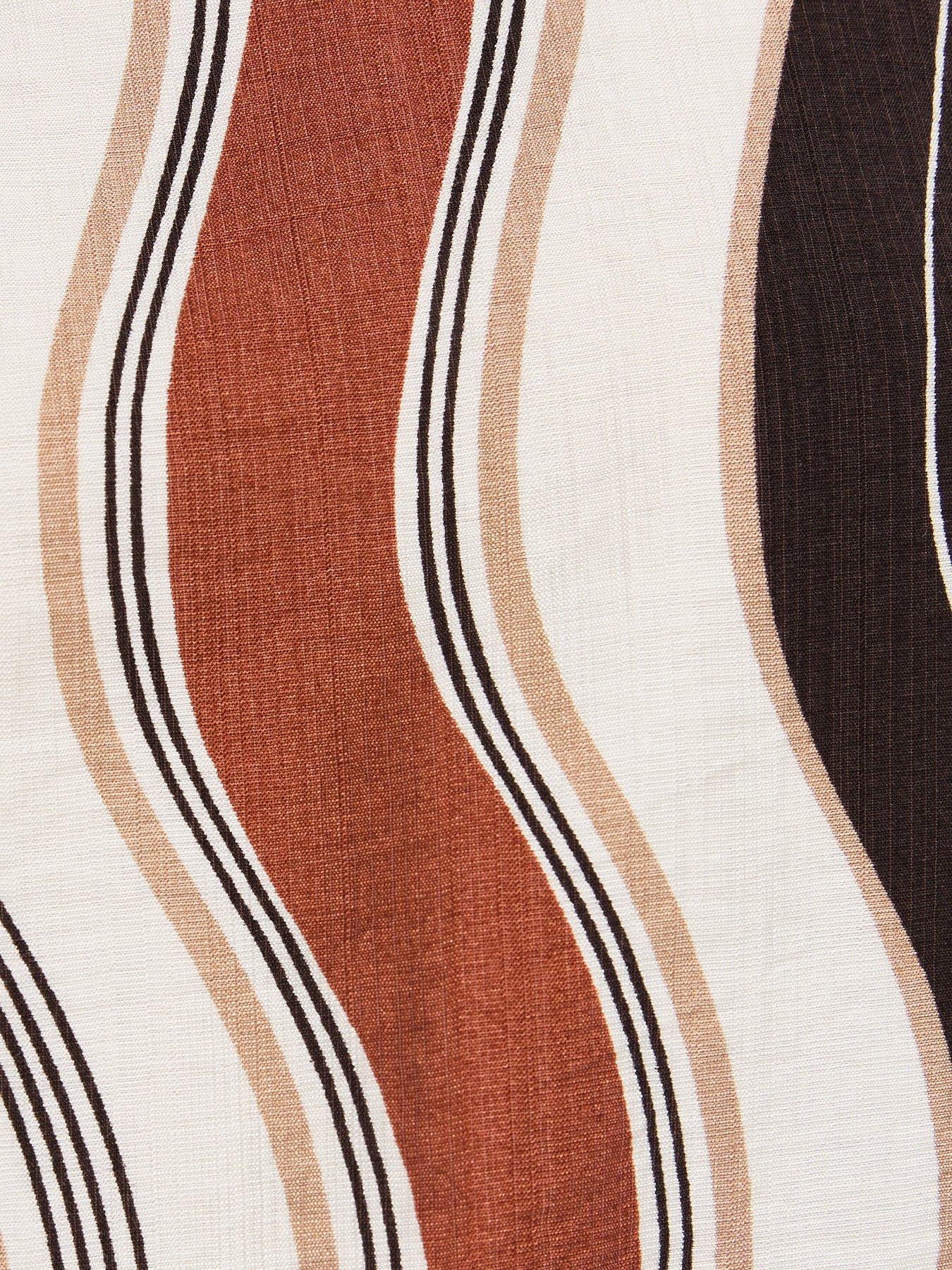 Image 5 of 5 of New Look Soft Touch Wavy Halter Top - Brown