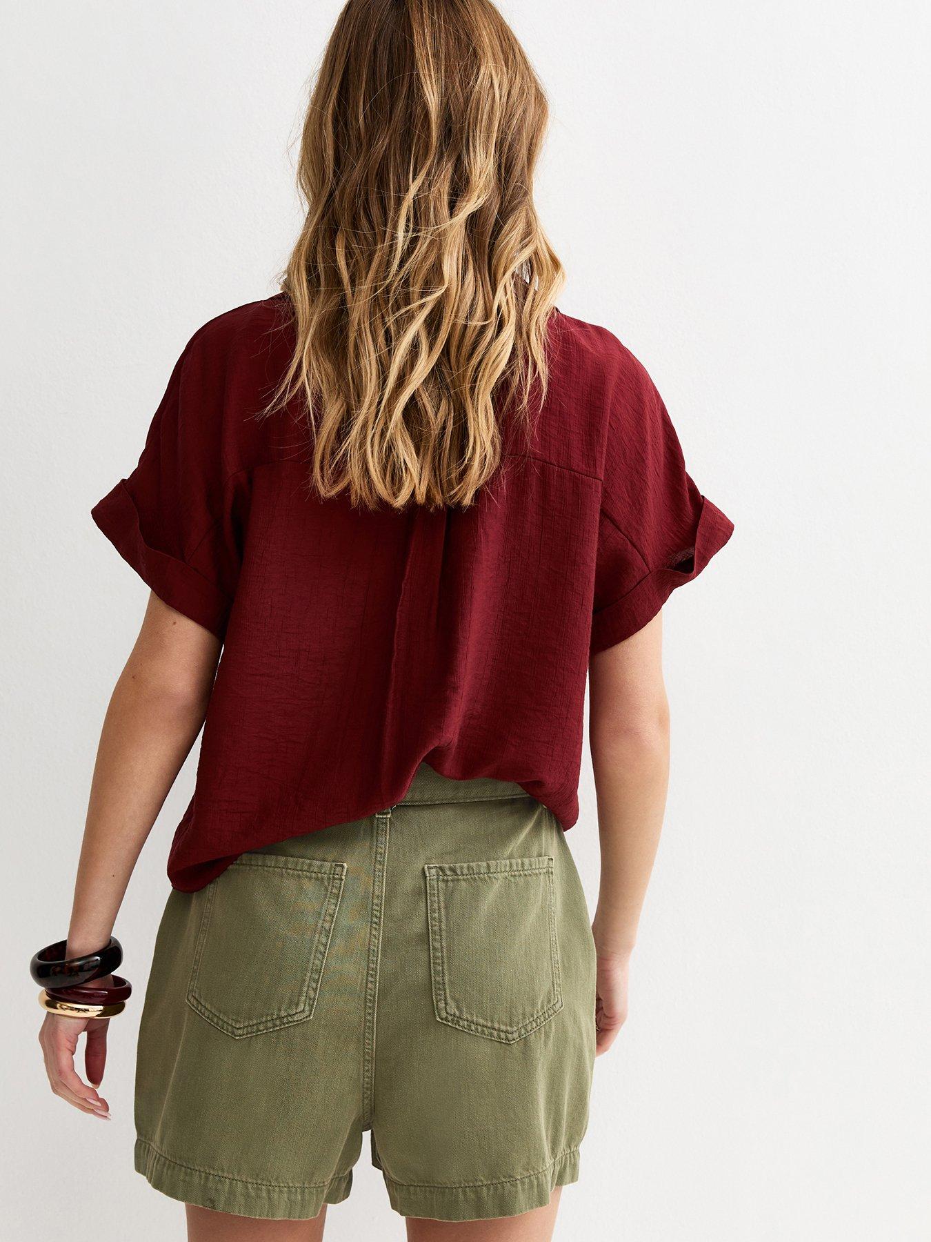 Image 2 of 5 of New Look Cotton Twill Cargo Shorts - Dark Khaki