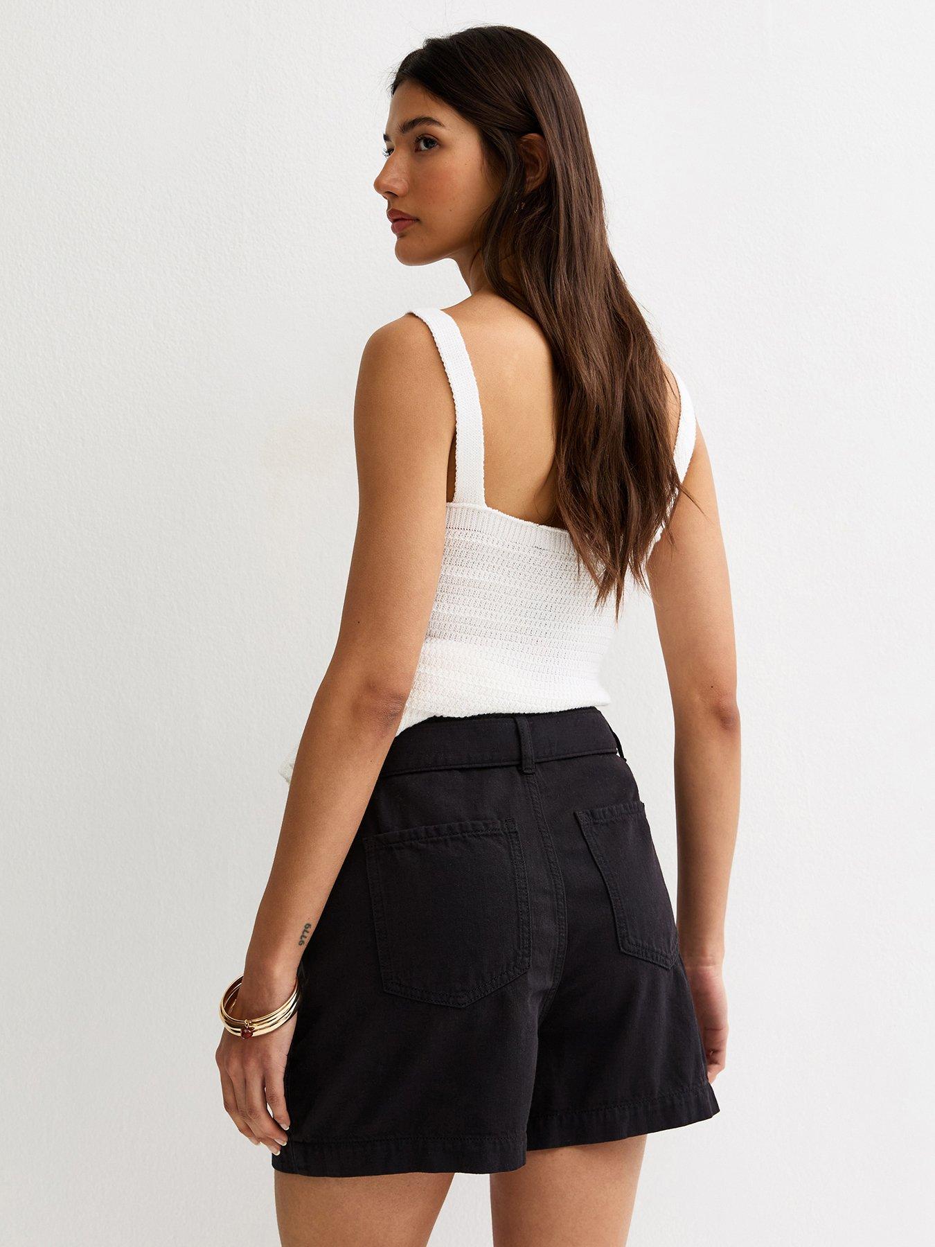 Image 2 of 5 of New Look Cotton Twill Cargo Shorts - Black