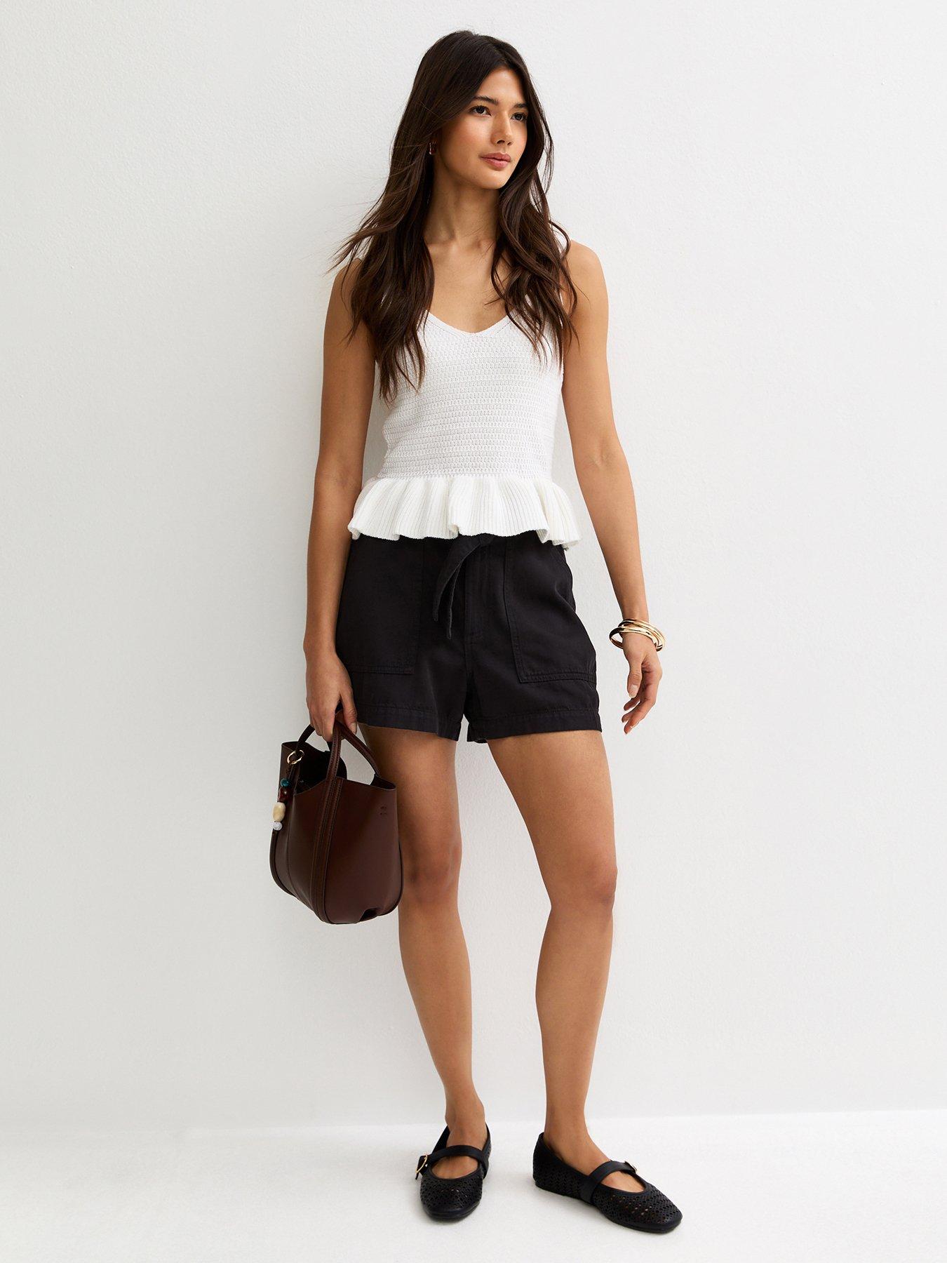 Image 3 of 5 of New Look Cotton Twill Cargo Shorts - Black