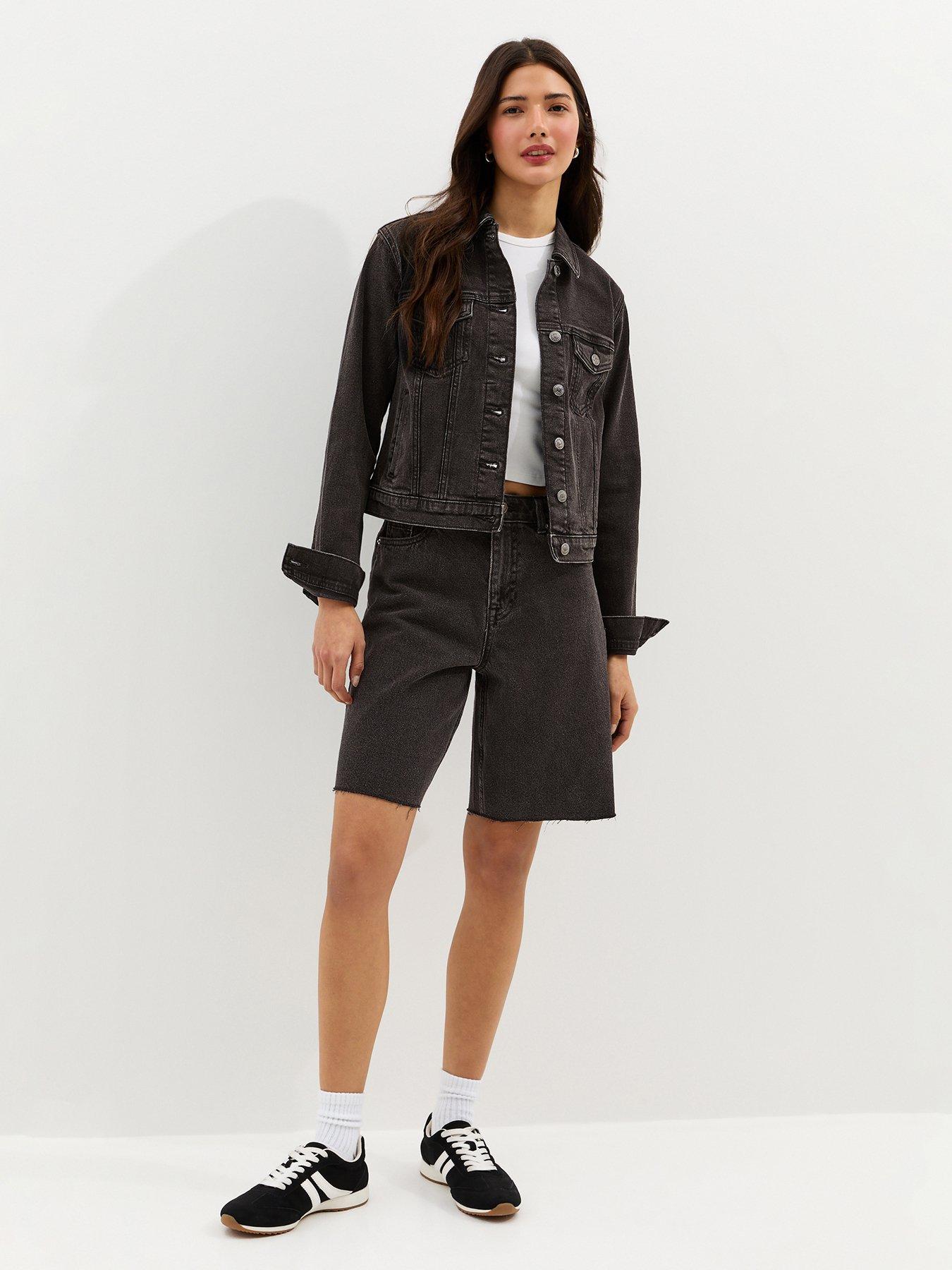  image of new-look-denim-bermuda-shorts-black