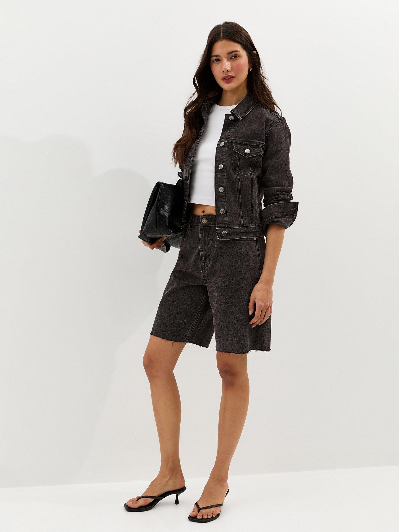  image of new-look-denim-bermuda-shorts-black