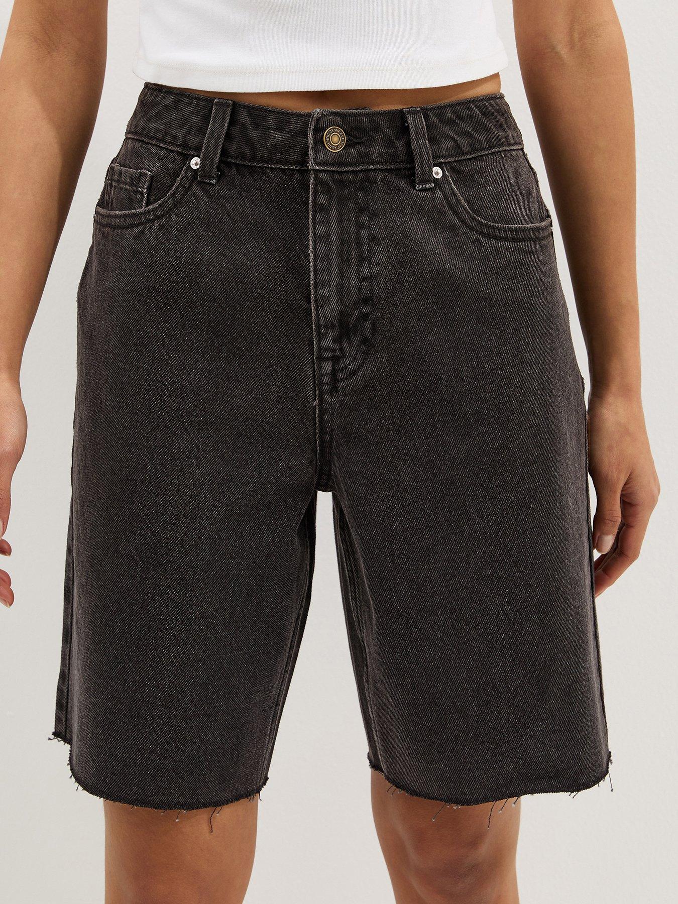 Image 5 of 5 of New Look Denim Bermuda Shorts - Black
