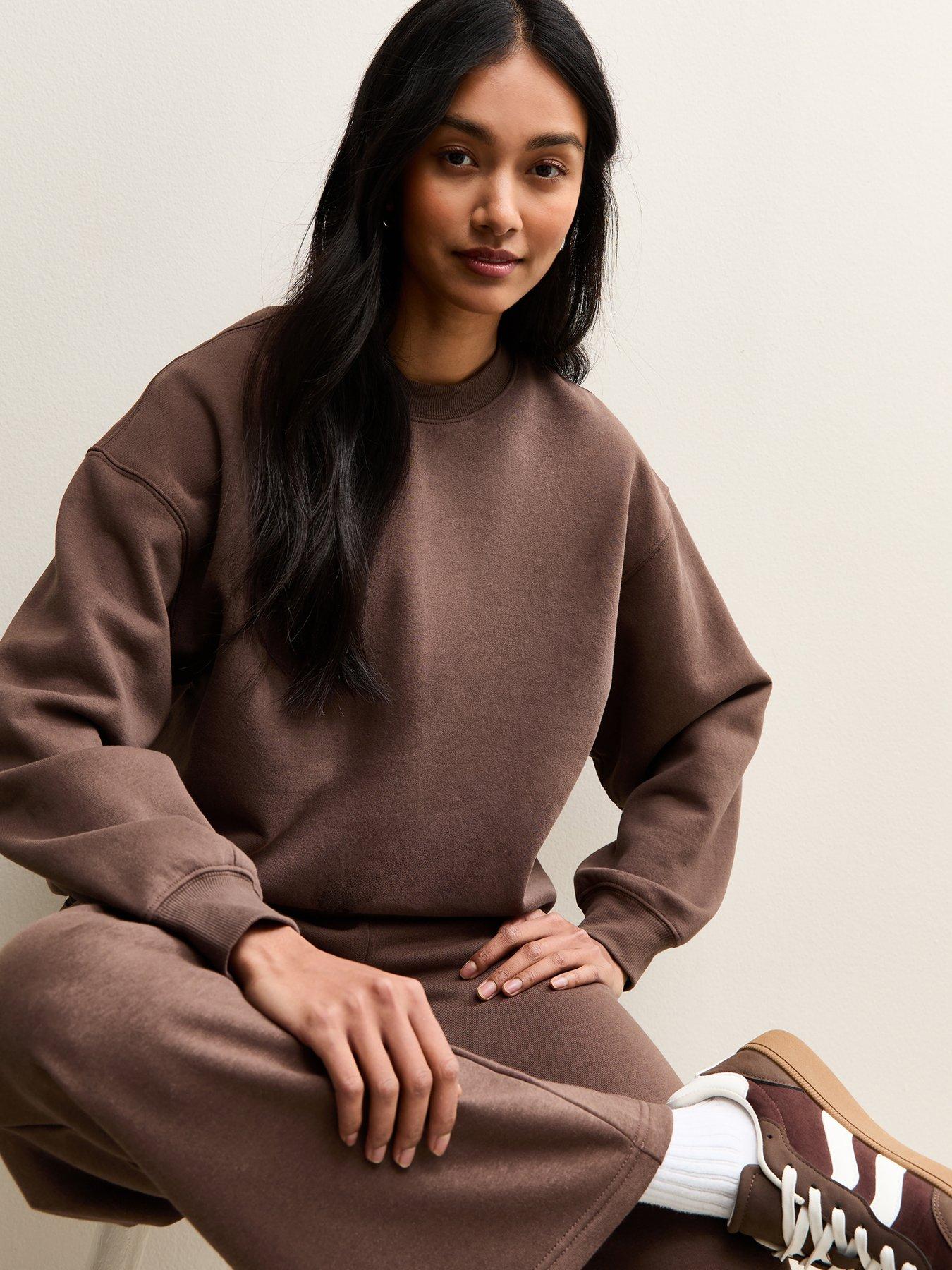 New Look Crew Neck Sweatshirt - Brown