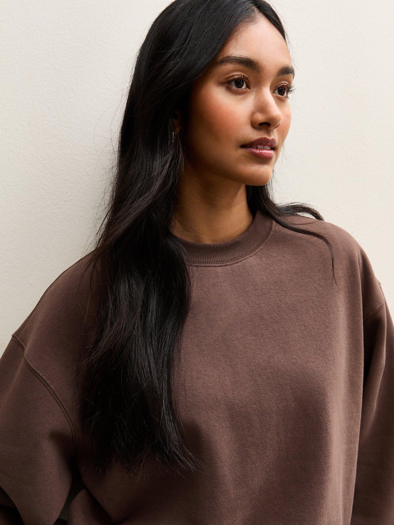 Image 4 of 5 of New Look Crew Neck Sweatshirt - Brown