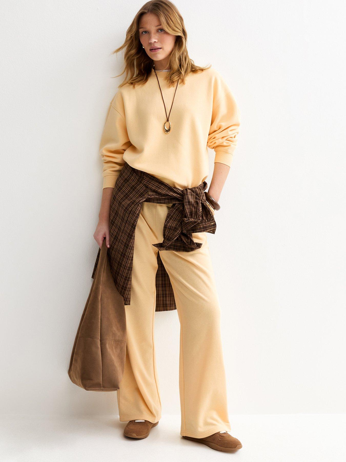 Image 4 of 6 of New Look Crew Neck Sweatshirt - Light Yellow