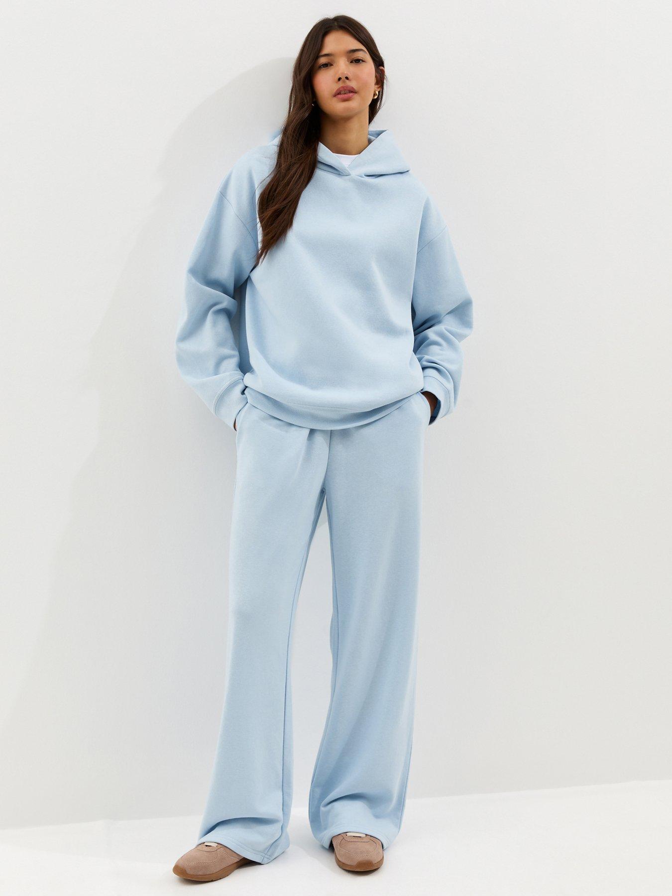 New Look Wide Leg Joggers - Light Blue