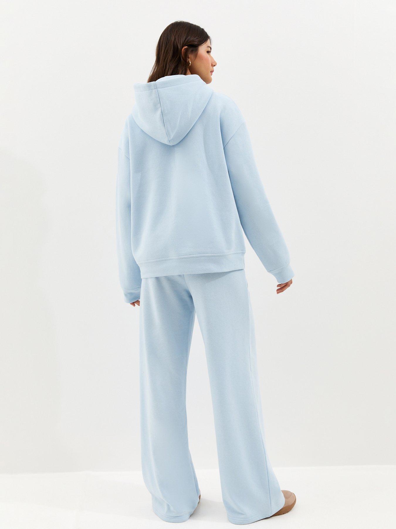 Image 2 of 5 of New Look Wide Leg Joggers - Light Blue