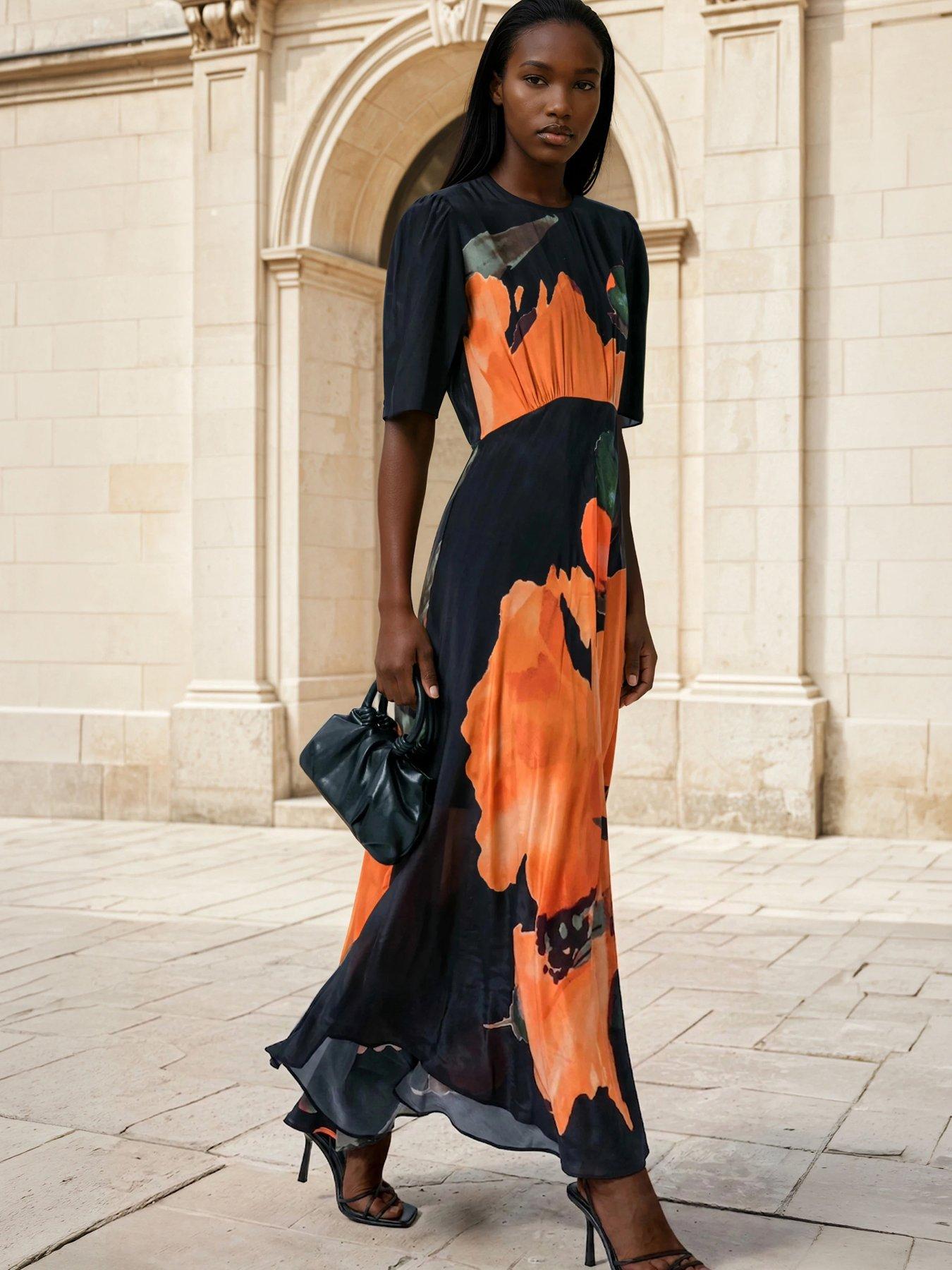Religion Sienna Maxi Occasion Maxi Tea Dress - Orange