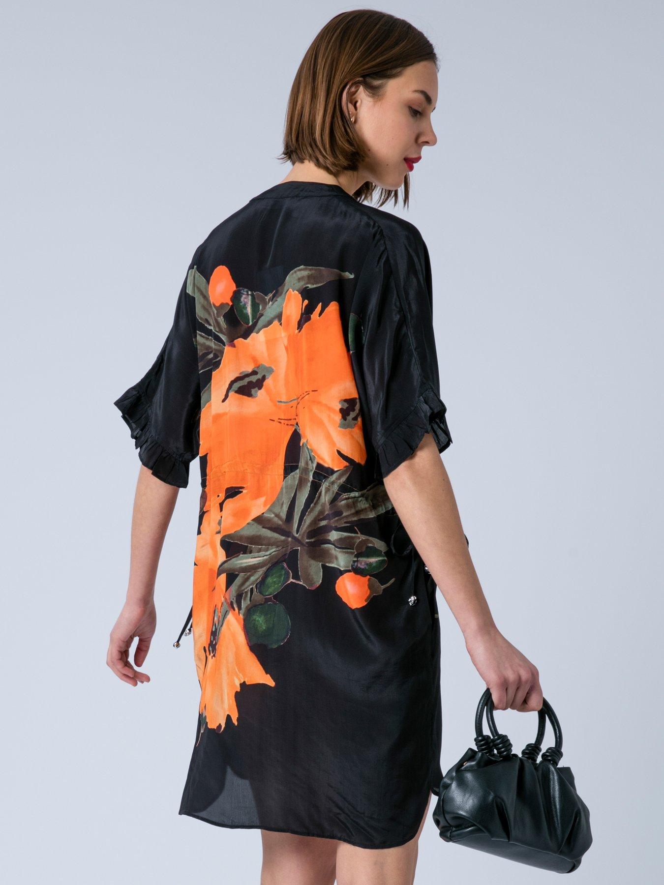 Image 2 of 6 of Religion Jade Floral Print Tunic - Orange