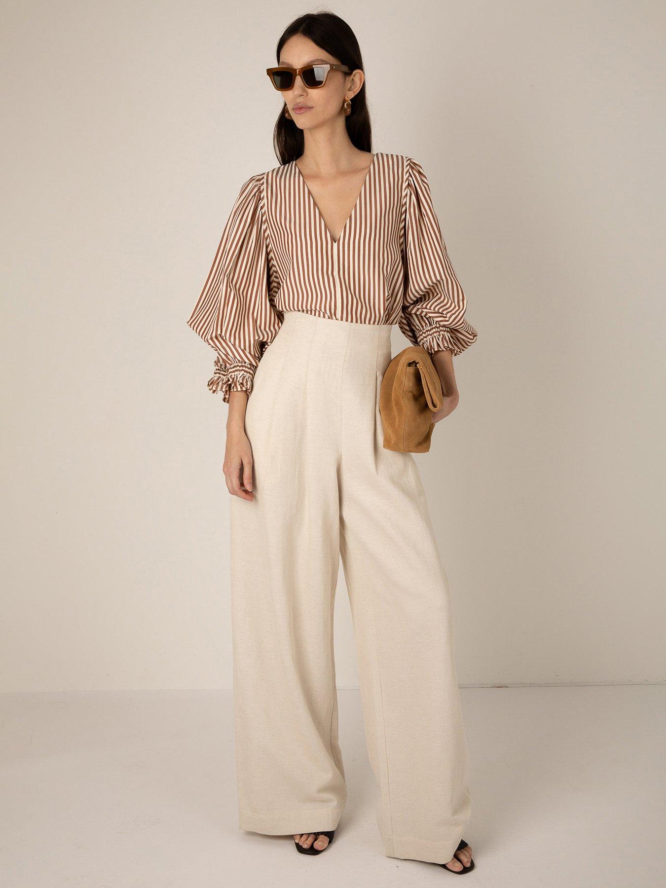 Vi.ve.re Remi Stripe Blouse - Brown