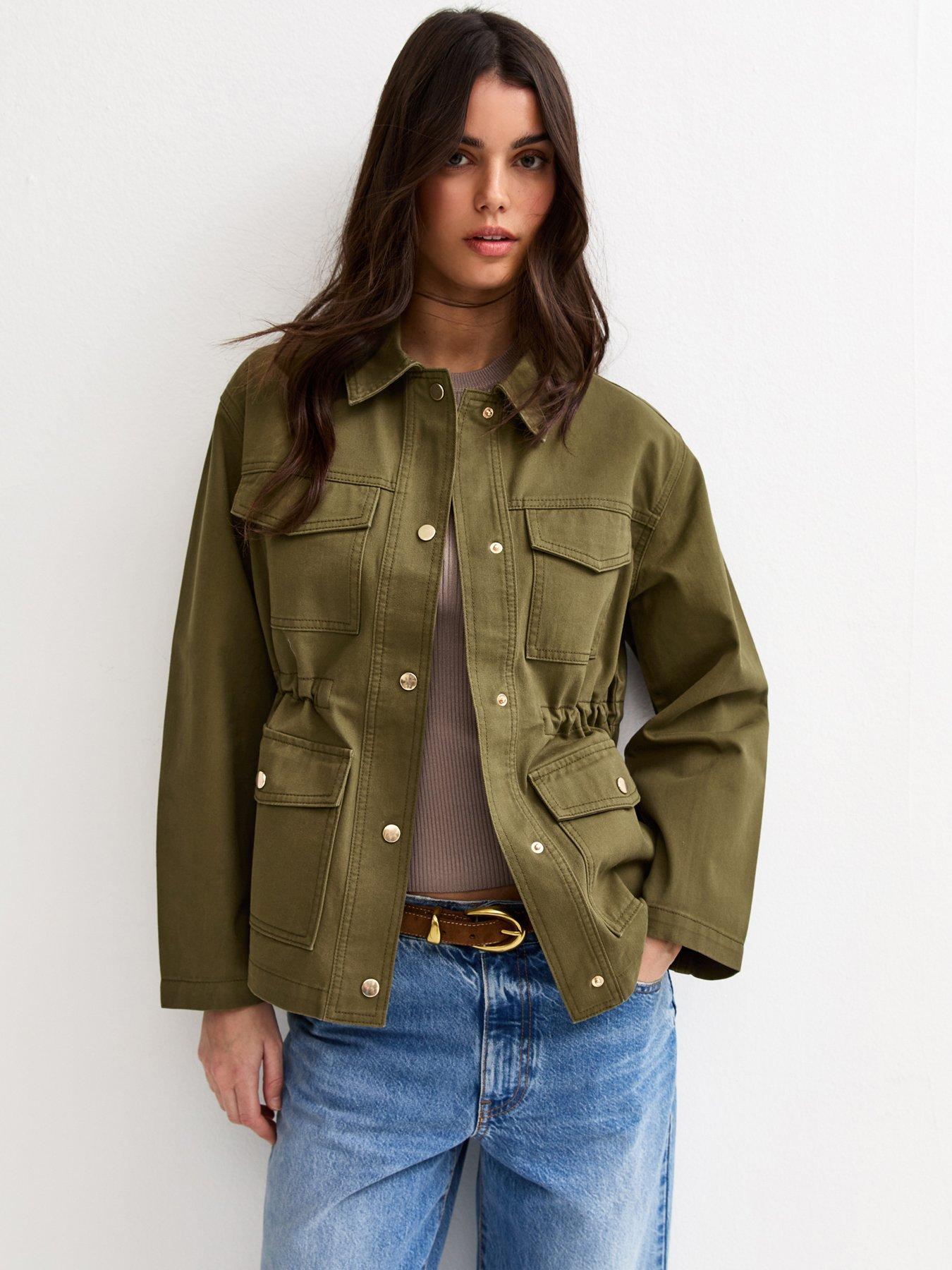 New Look Four Pocket Shacket - Khaki Green