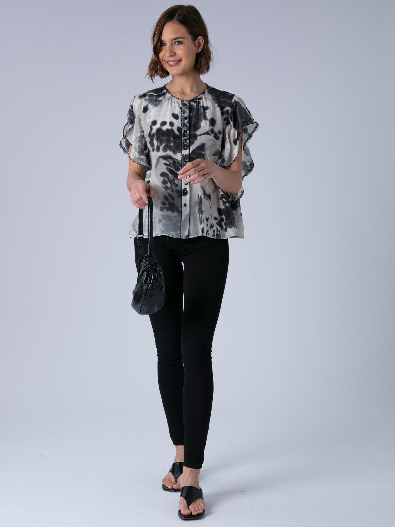  image of religion-ara-loose-fitting-blouse-black