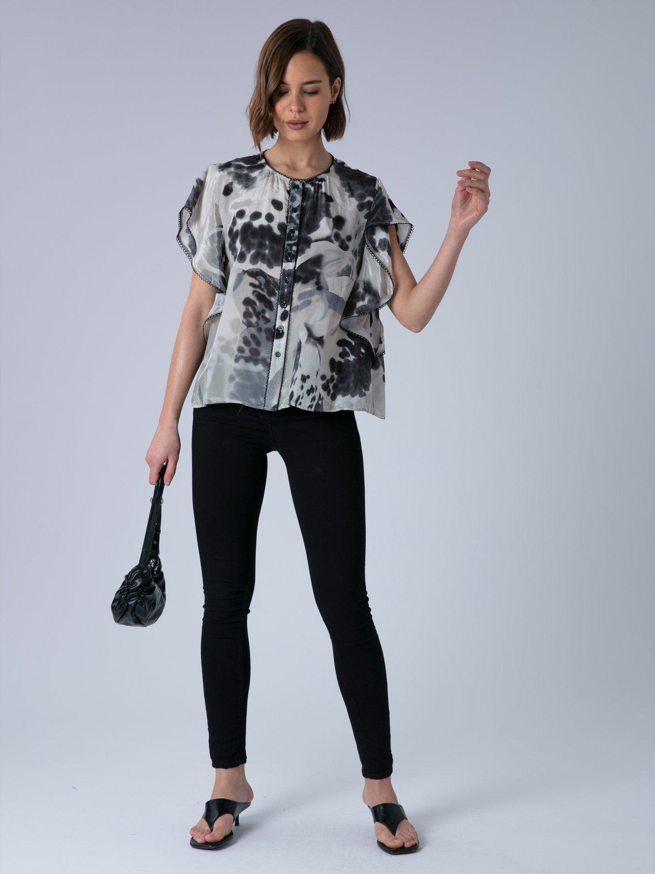  image of religion-ara-loose-fitting-blouse-black