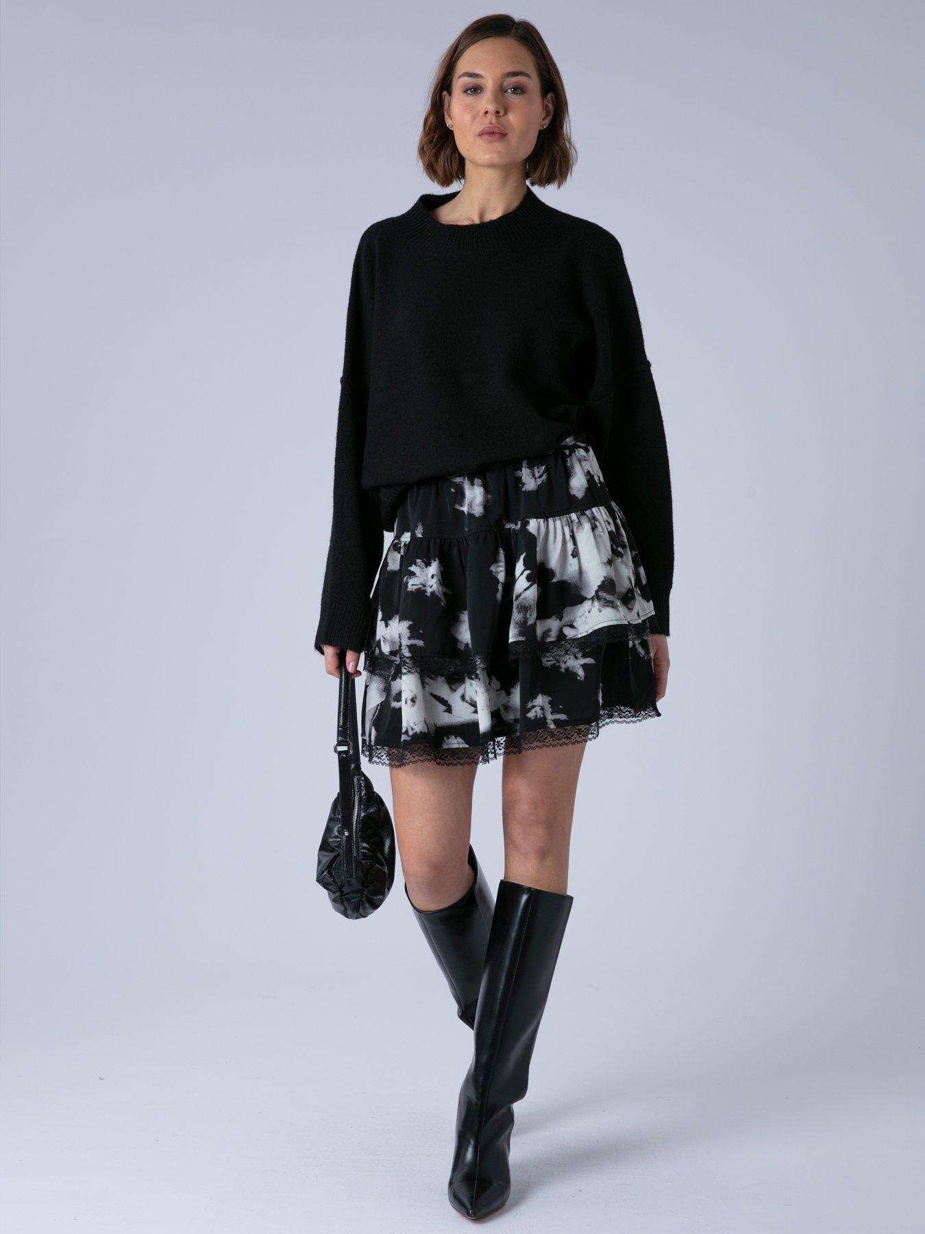 Image 4 of 5 of Religion Corinne Mini Ruffle Skirt - Black