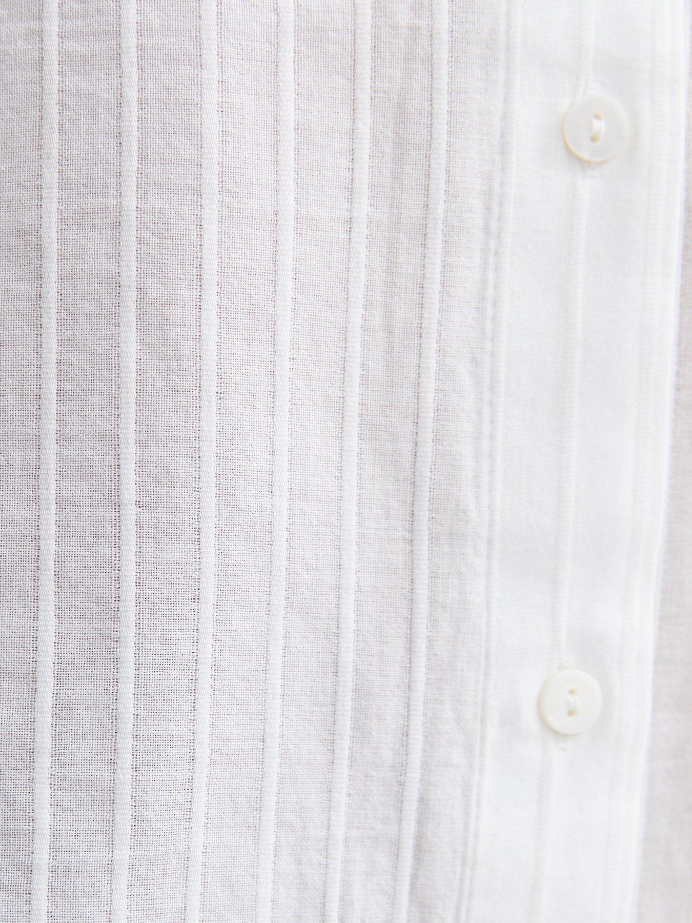 Image 6 of 6 of New Look White Stripe Long Sleeve Shirt