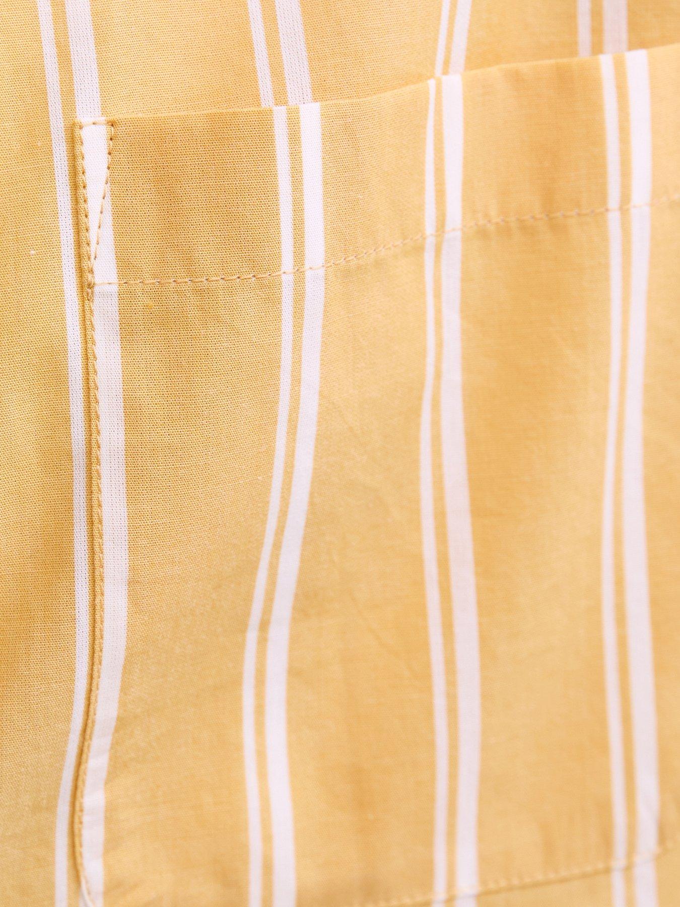  image of new-look-cotton-striped-button-up-shirt-yellow
