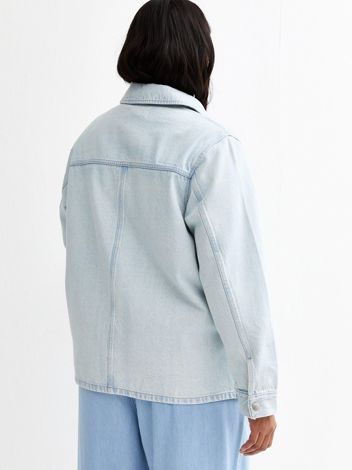 Image 2 of 4 of New Look Curves Denim Shacket - Light Blue
