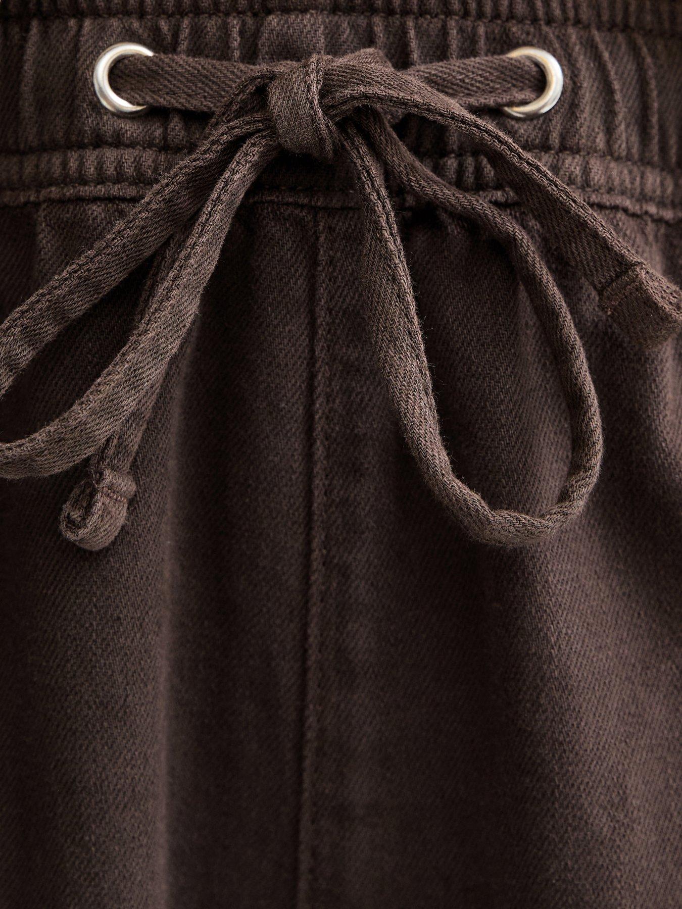Image 5 of 5 of New Look Cotton Twill Pull On Drawstring Shorts - Dark Brown