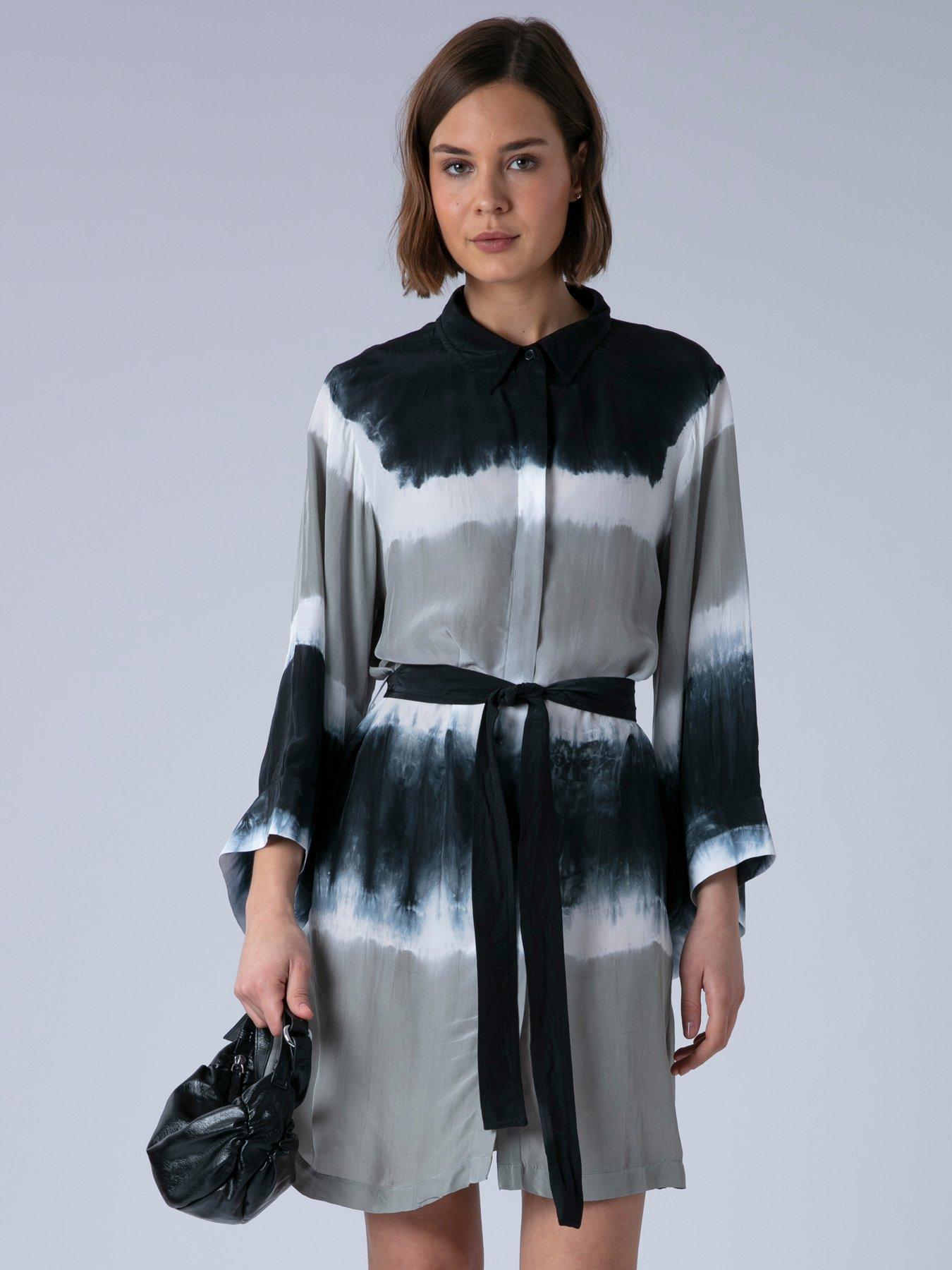 Religion Lauren Kimono Sleeve Tunic Dress - Grey