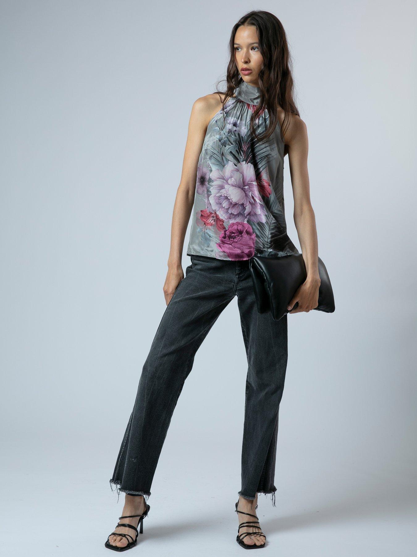 Image 3 of 6 of Religion Lauren Halter-Neck Top - Grey