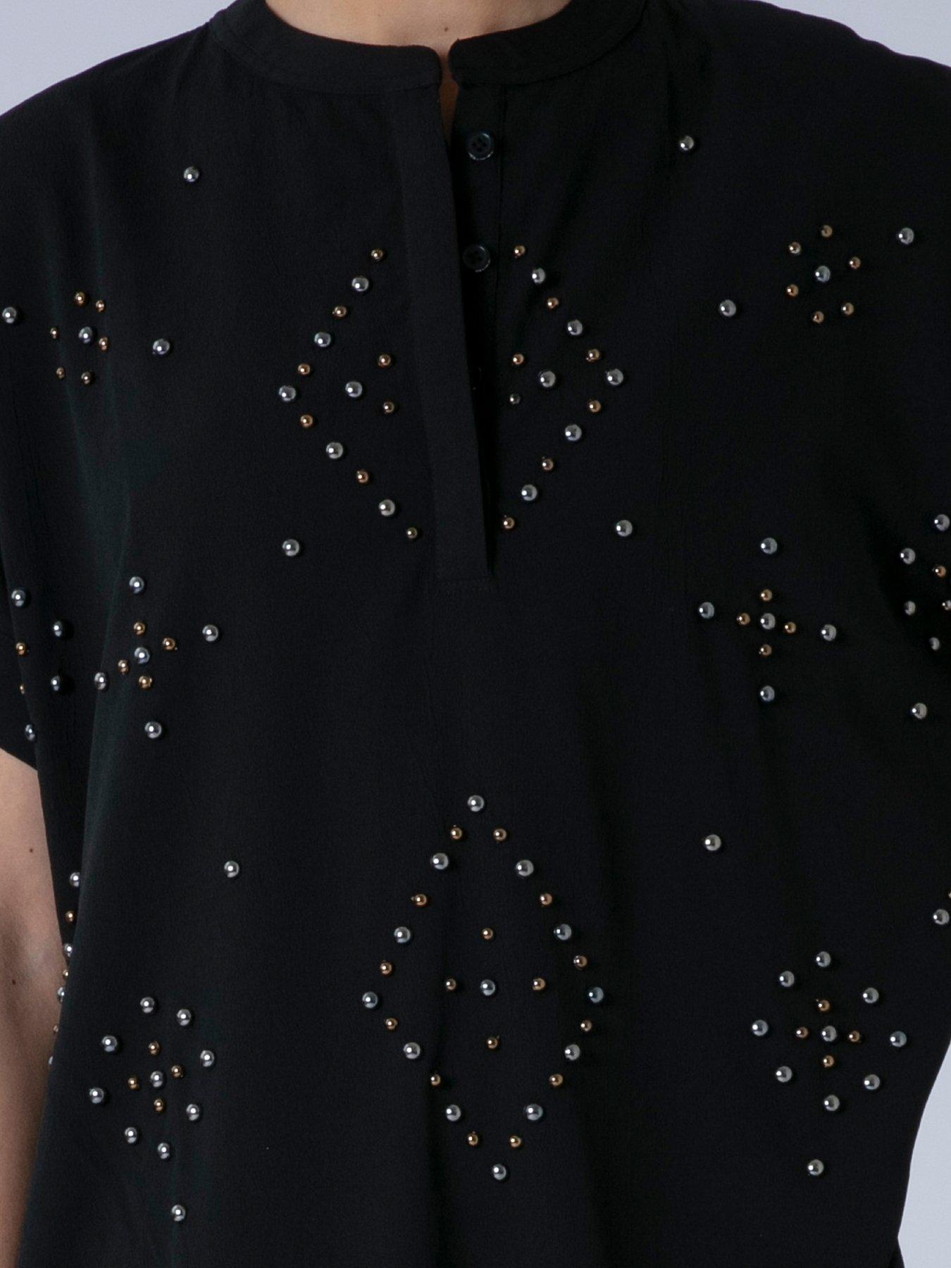 Image 6 of 6 of Religion Sarah Heavily Embellished Tunic Dress - Black