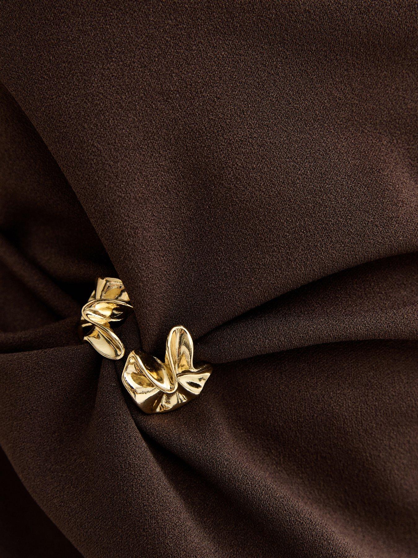 Image 5 of 5 of New Look Dark Brown Gathered Waist Corset T-shirt