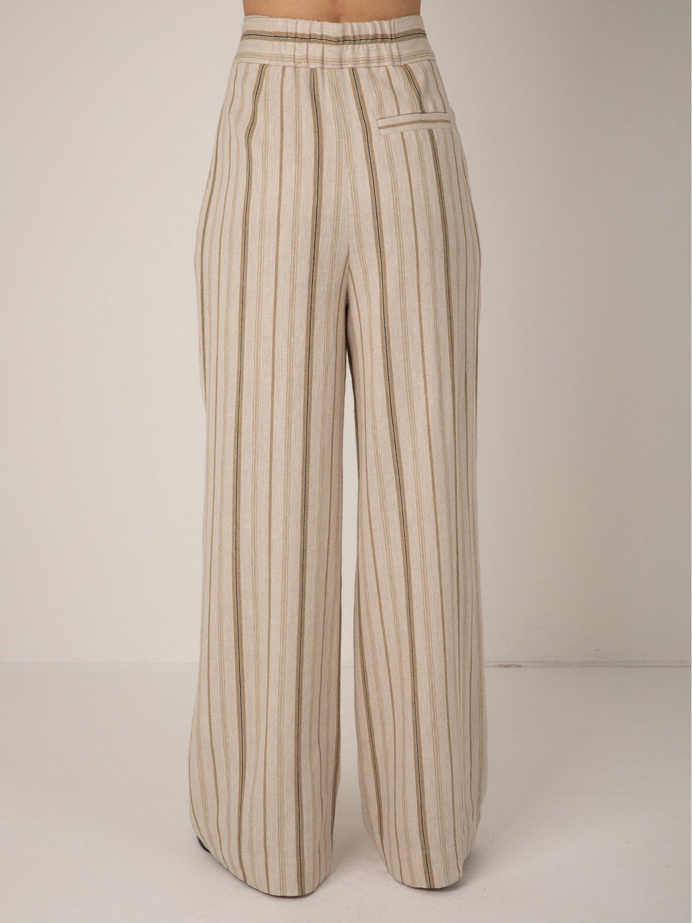 Image 2 of 4 of Vi.ve.re Nellie Stripe Trousers - Cream