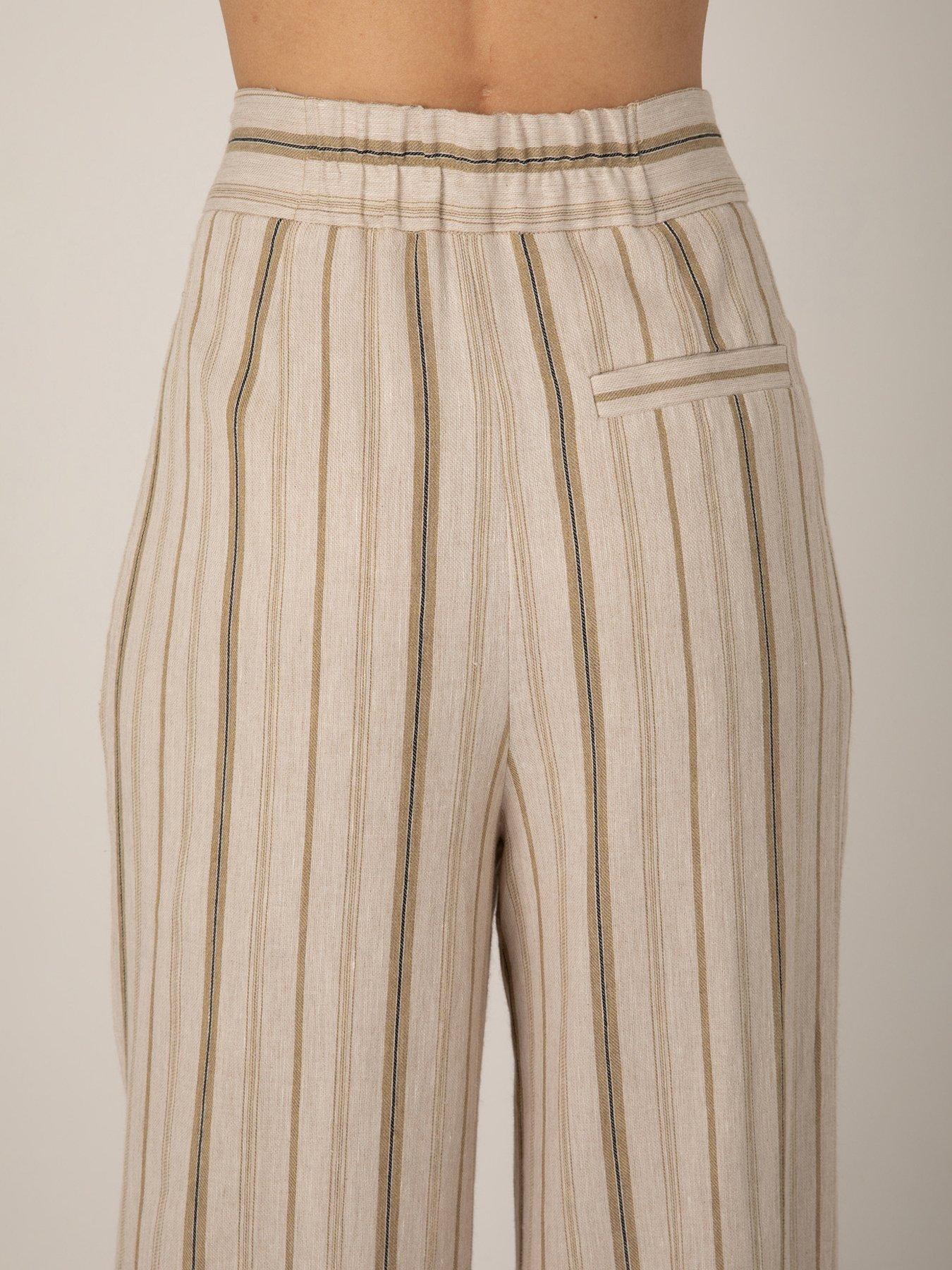 Image 4 of 4 of Vi.ve.re Nellie Stripe Trousers - Cream