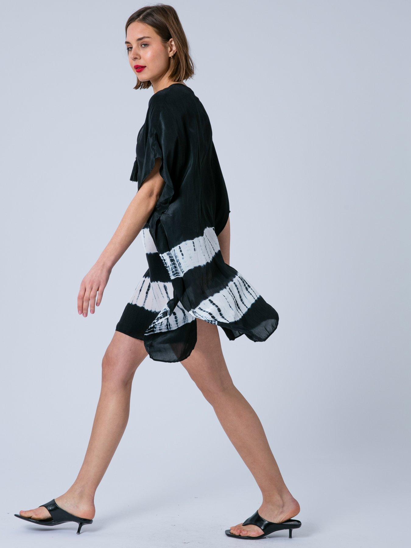 Image 4 of 6 of Religion Ella Tie Dye Kaftan Beach Wear - Black