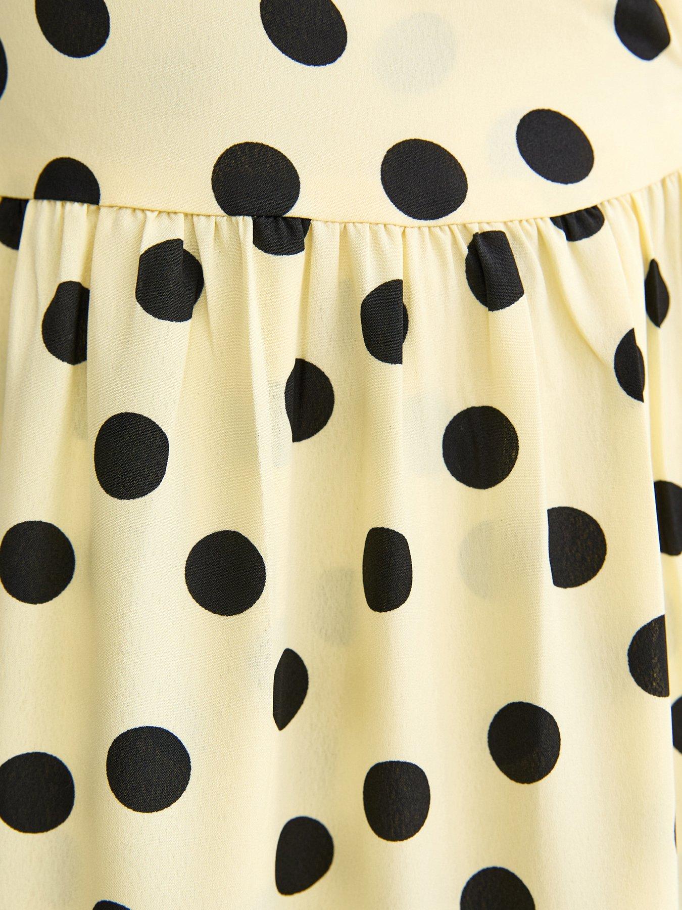 yellow and black polka dot dress Pageant Dress, Wedding Guest, 70s, 60s Outfit, Birthday Party Toddler Dress, Tutu Photoshoot Dress, Dance, Special Occasion Adjustable straps ensure the perfect fit Women's Pin up Polka Dot