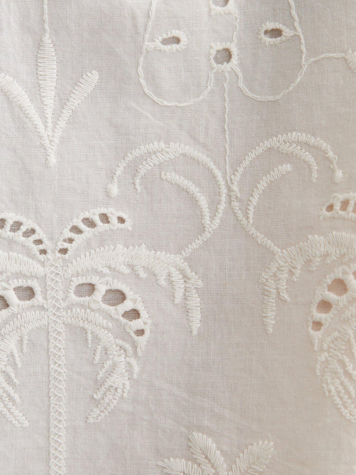  image of new-look-palm-cutwork-puff-blouse-white
